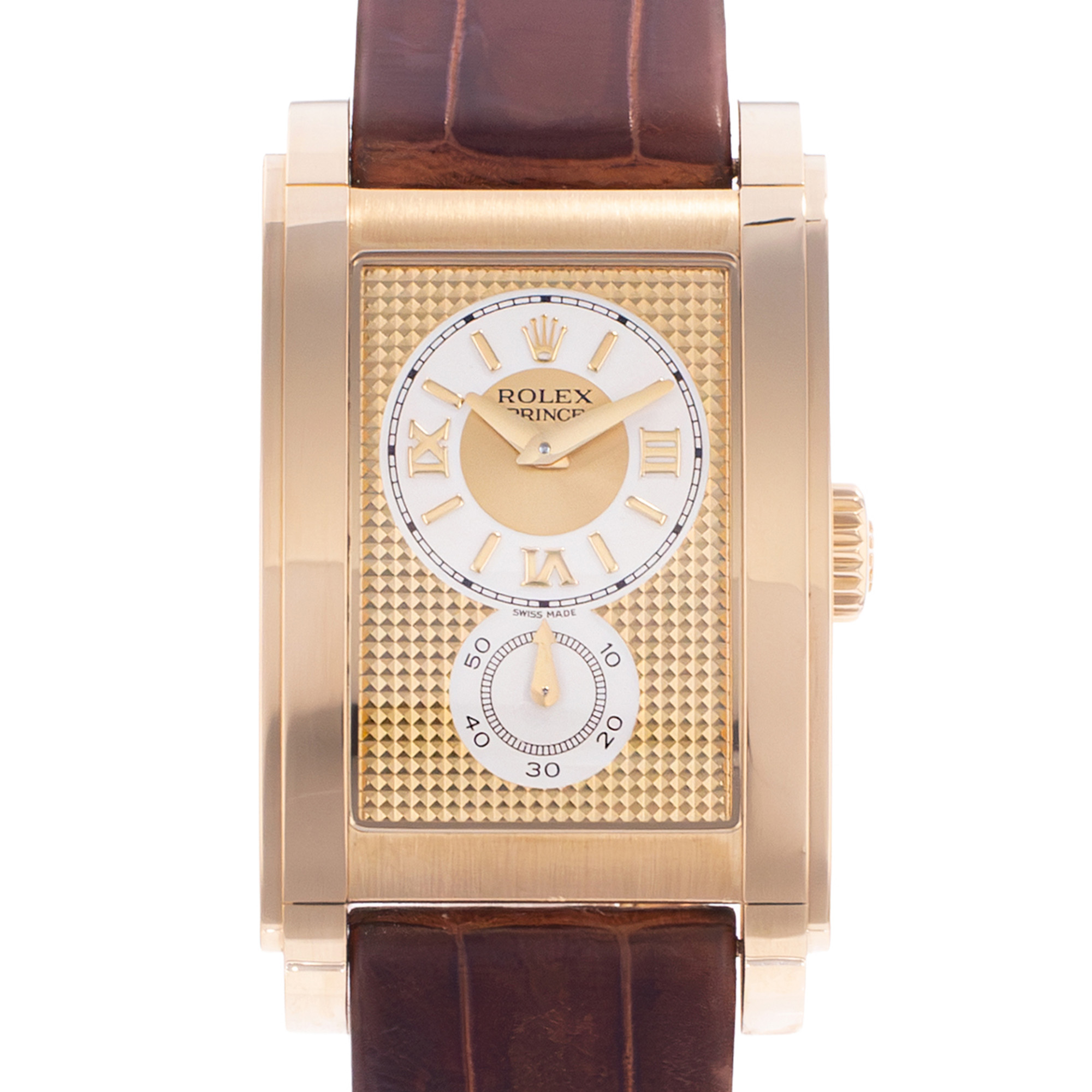 Rolex Cellini Prince 5440 28mm Yellow Gold Leather Manual Winding Mens Watch thumbnail 1