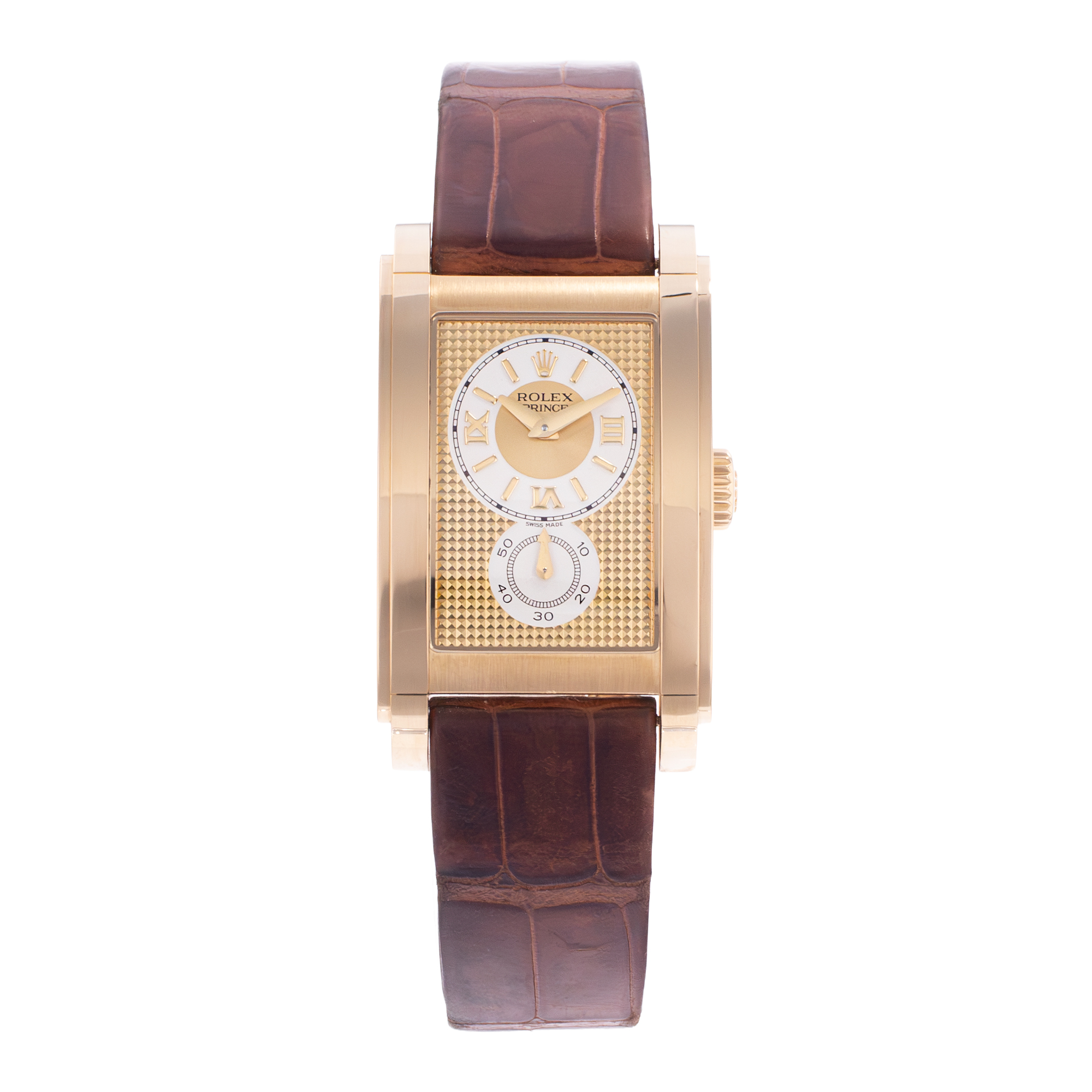 Rolex Cellini Prince 5440 28mm Yellow Gold Leather Manual Winding Mens Watch thumbnail 2