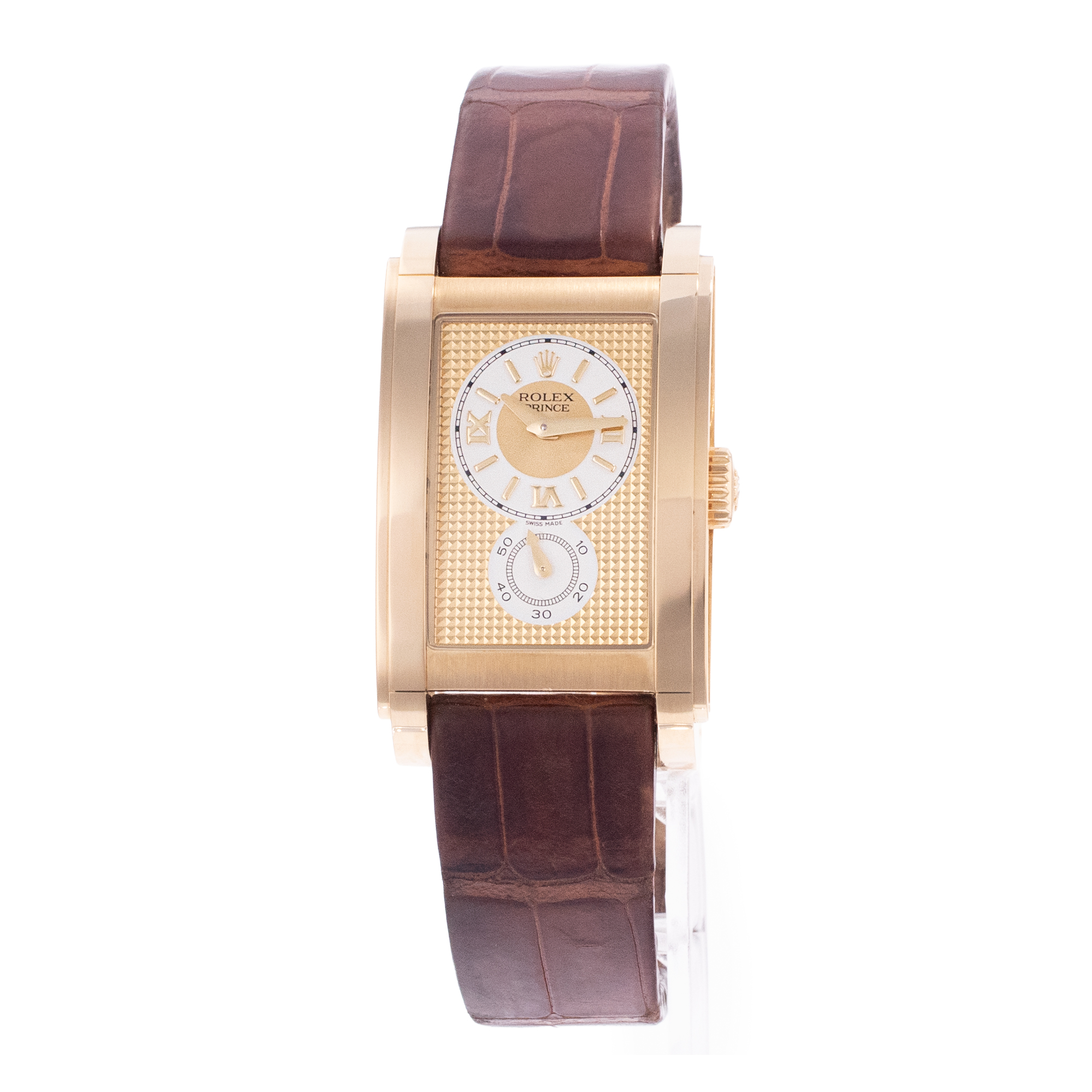 Rolex Cellini Prince 5440 28mm Yellow Gold Leather Manual Winding Mens Watch thumbnail 4