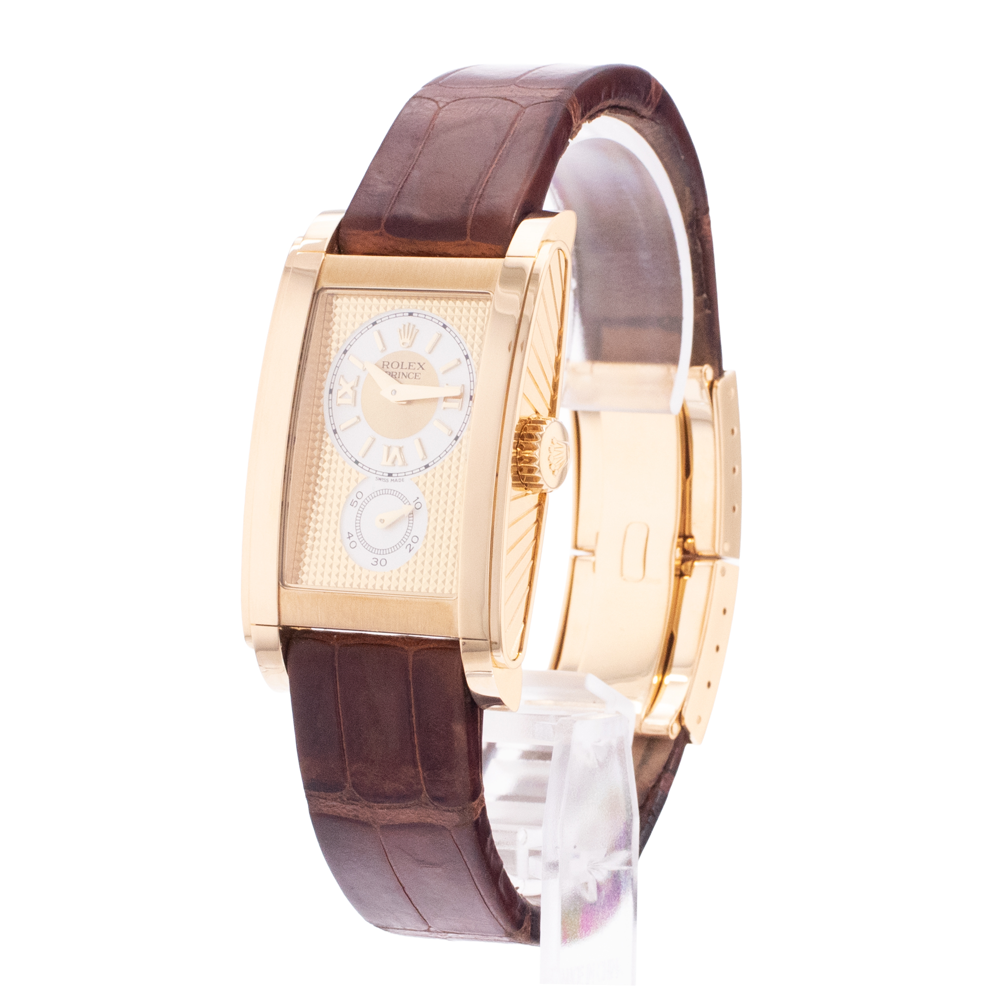 Rolex Cellini Prince 5440 28mm Yellow Gold Leather Manual Winding Mens Watch thumbnail 5
