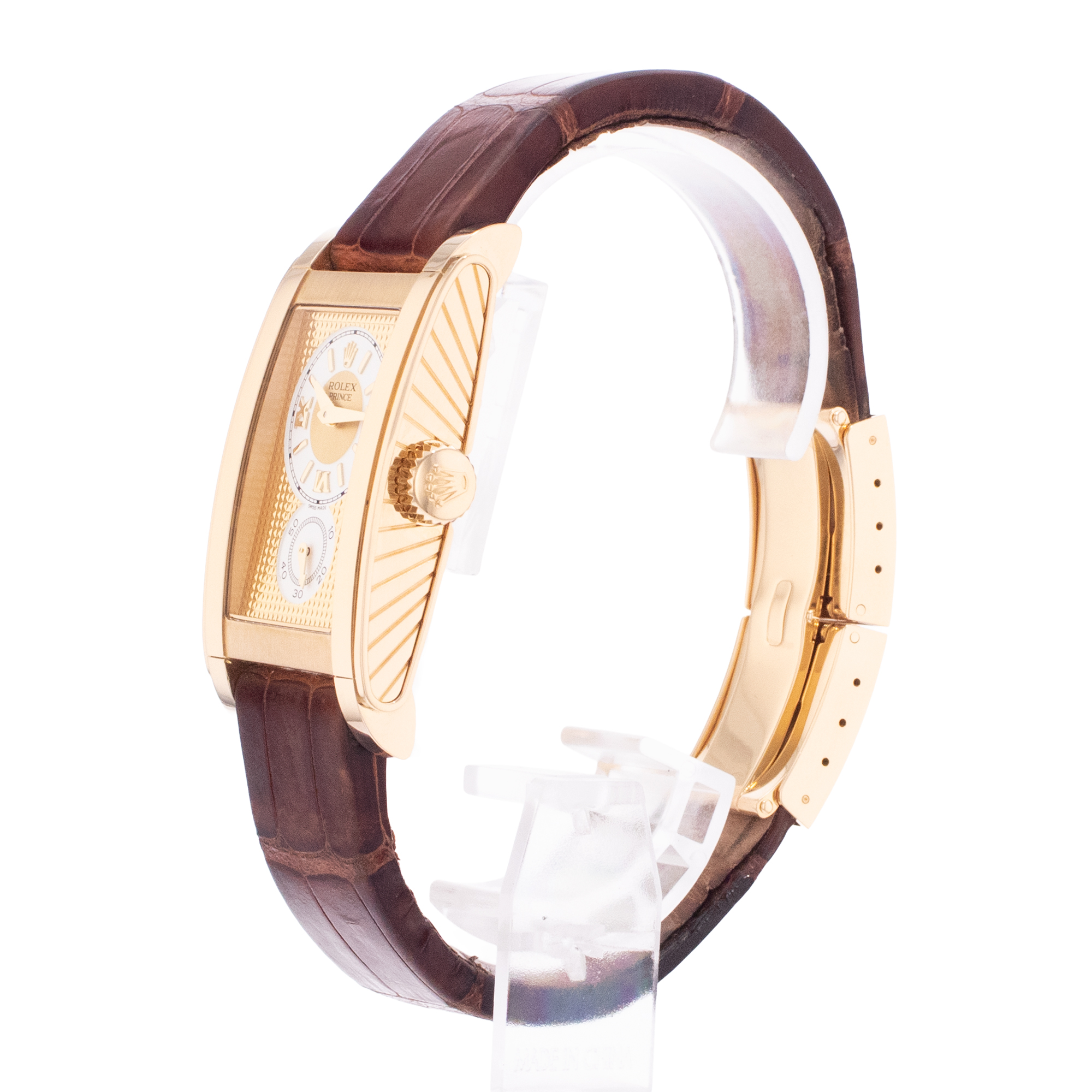 Rolex Cellini Prince 5440 28mm Yellow Gold Leather Manual Winding Mens Watch thumbnail 6