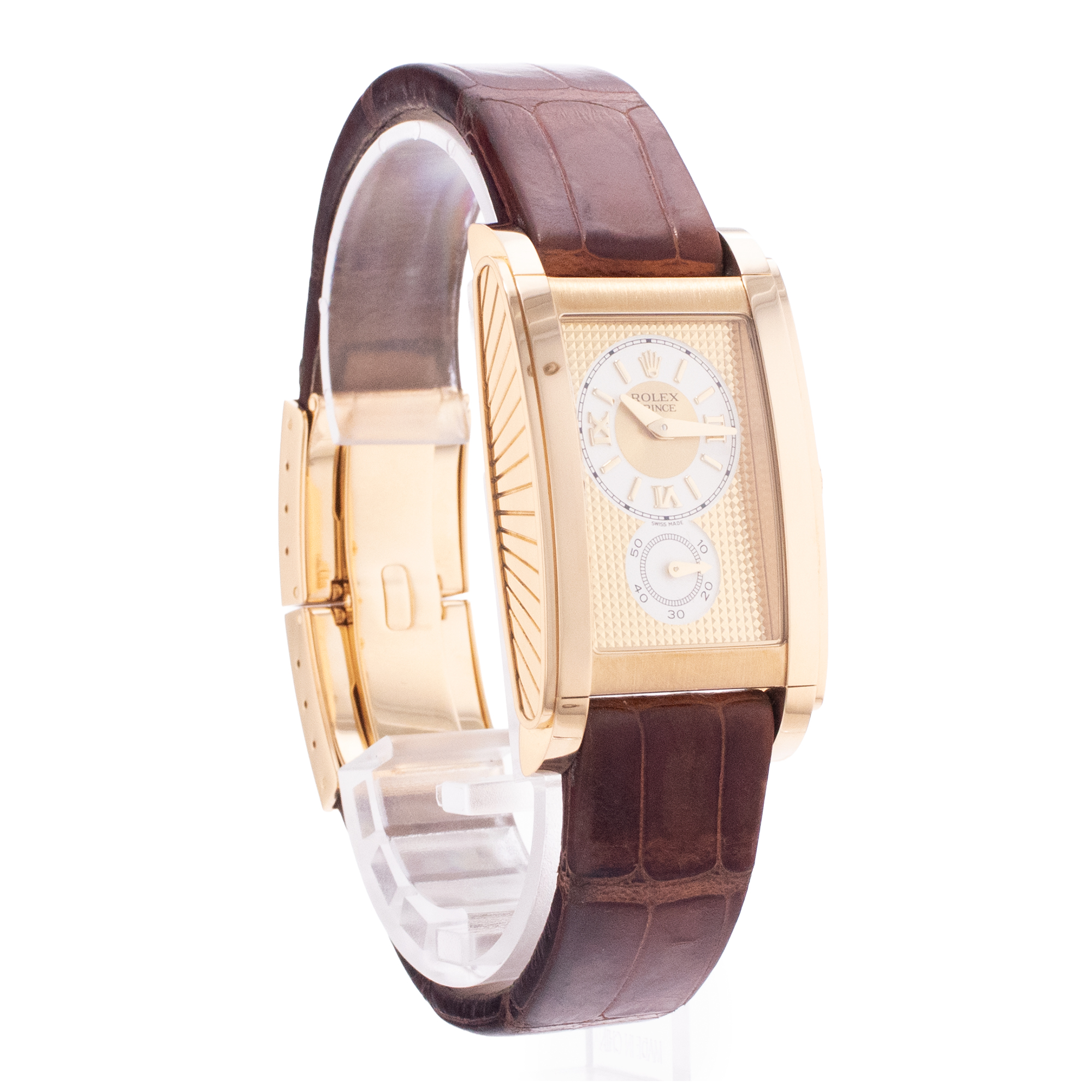 Rolex Cellini Prince 5440 28mm Yellow Gold Leather Manual Winding Mens Watch thumbnail 8