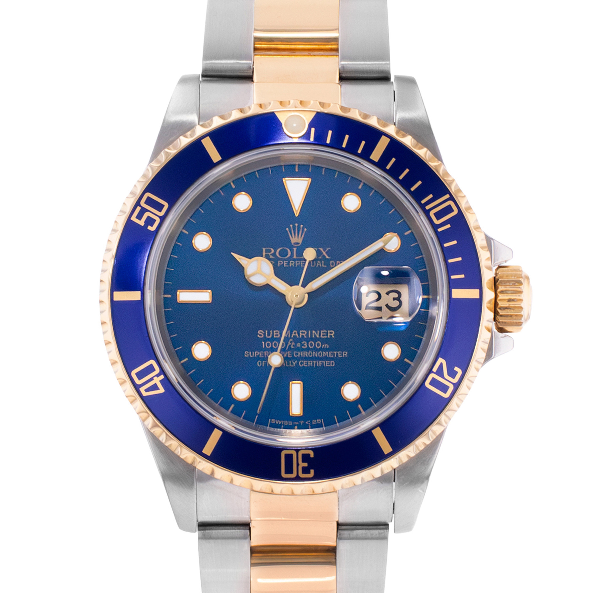Rolex Submariner Date 16613 40mm Blue Index Steel Yellow Gold Mens Watch 1995 thumbnail 1