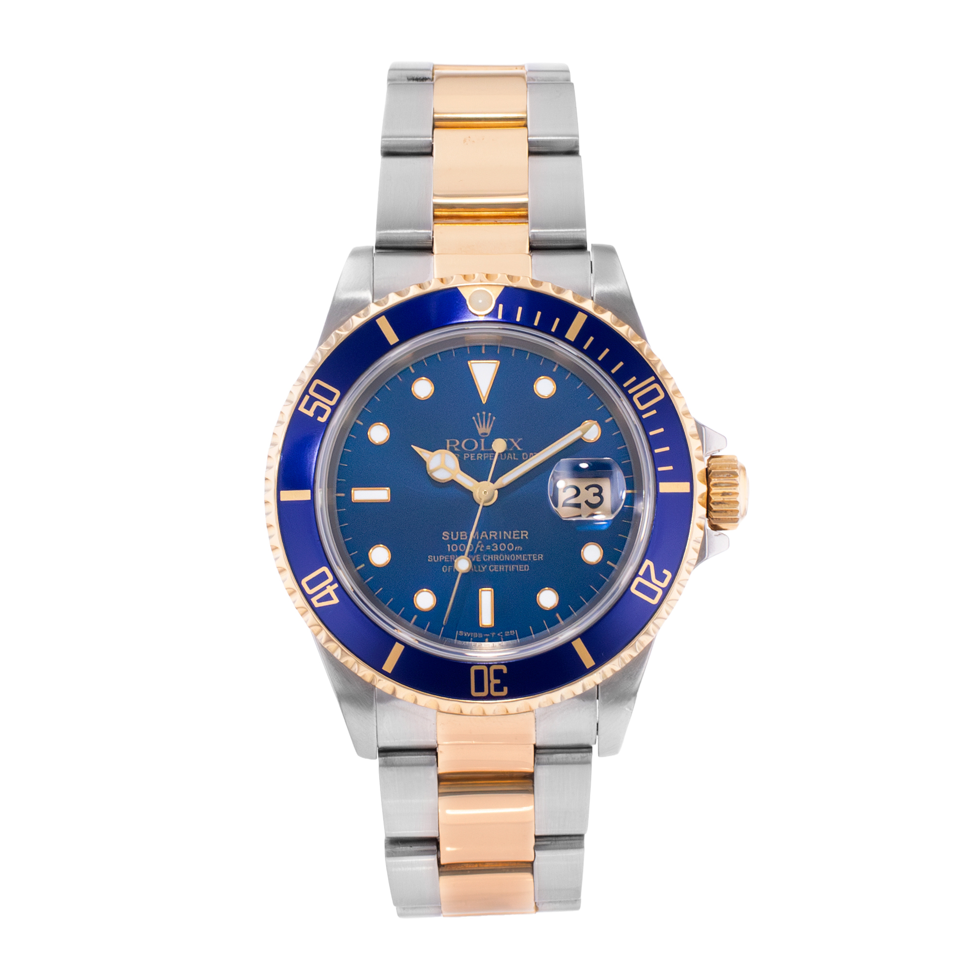 Rolex Submariner Date 16613 40mm Blue Index Steel Yellow Gold Mens Watch 1995 thumbnail 2