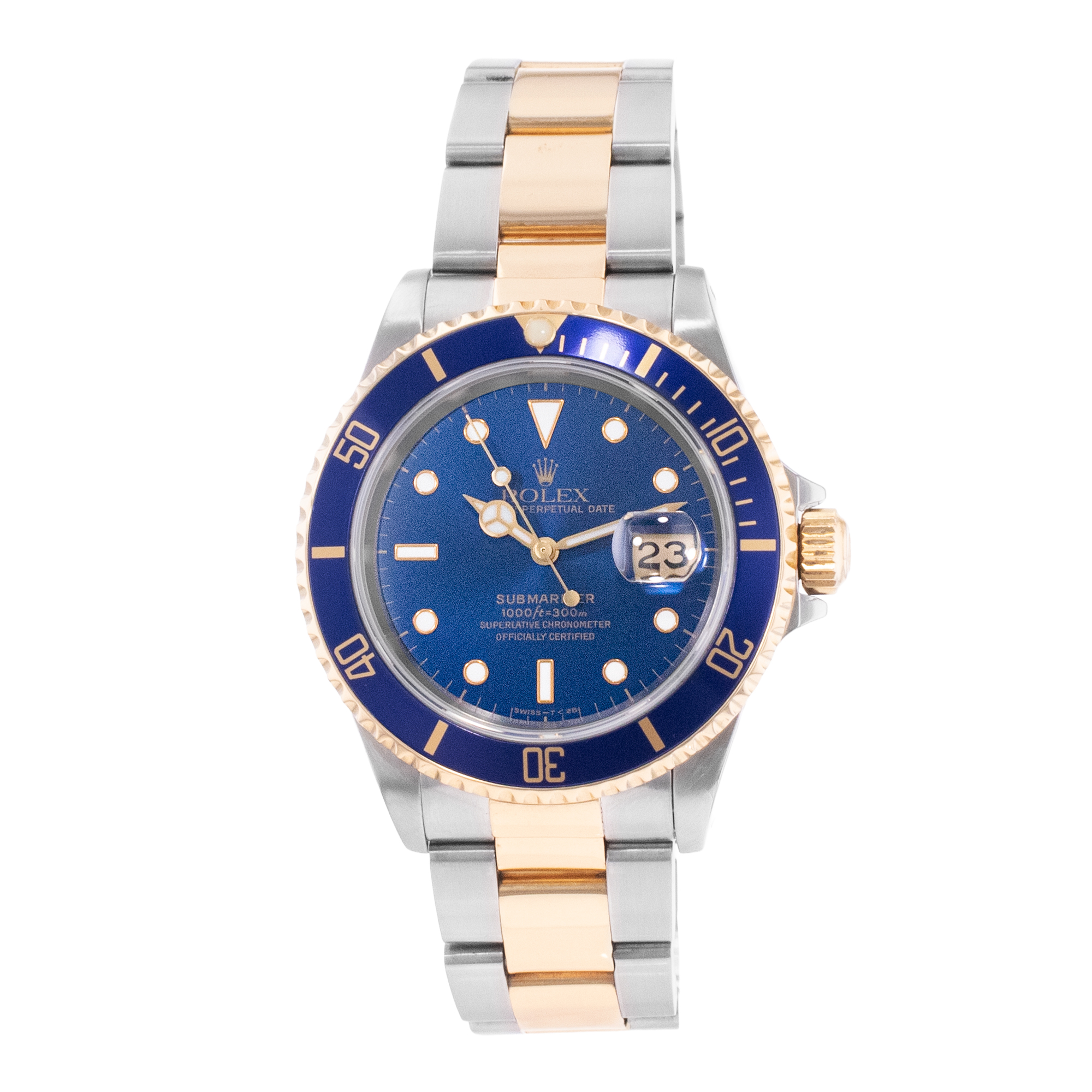 Rolex Submariner Date 16613 40mm Blue Index Steel Yellow Gold Mens Watch 1995 thumbnail 3