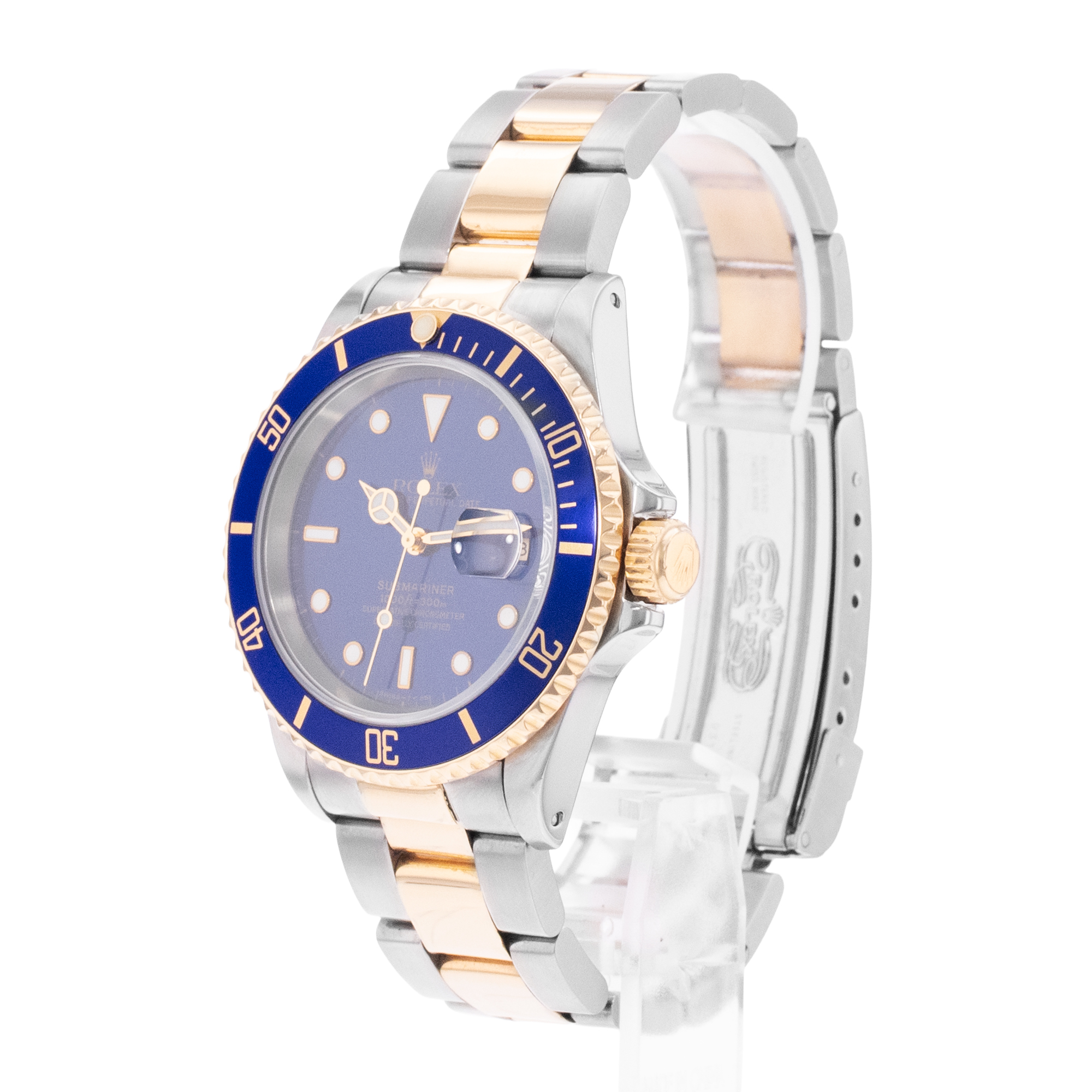 Rolex Submariner Date 16613 40mm Blue Index Steel Yellow Gold Mens Watch 1995 thumbnail 4