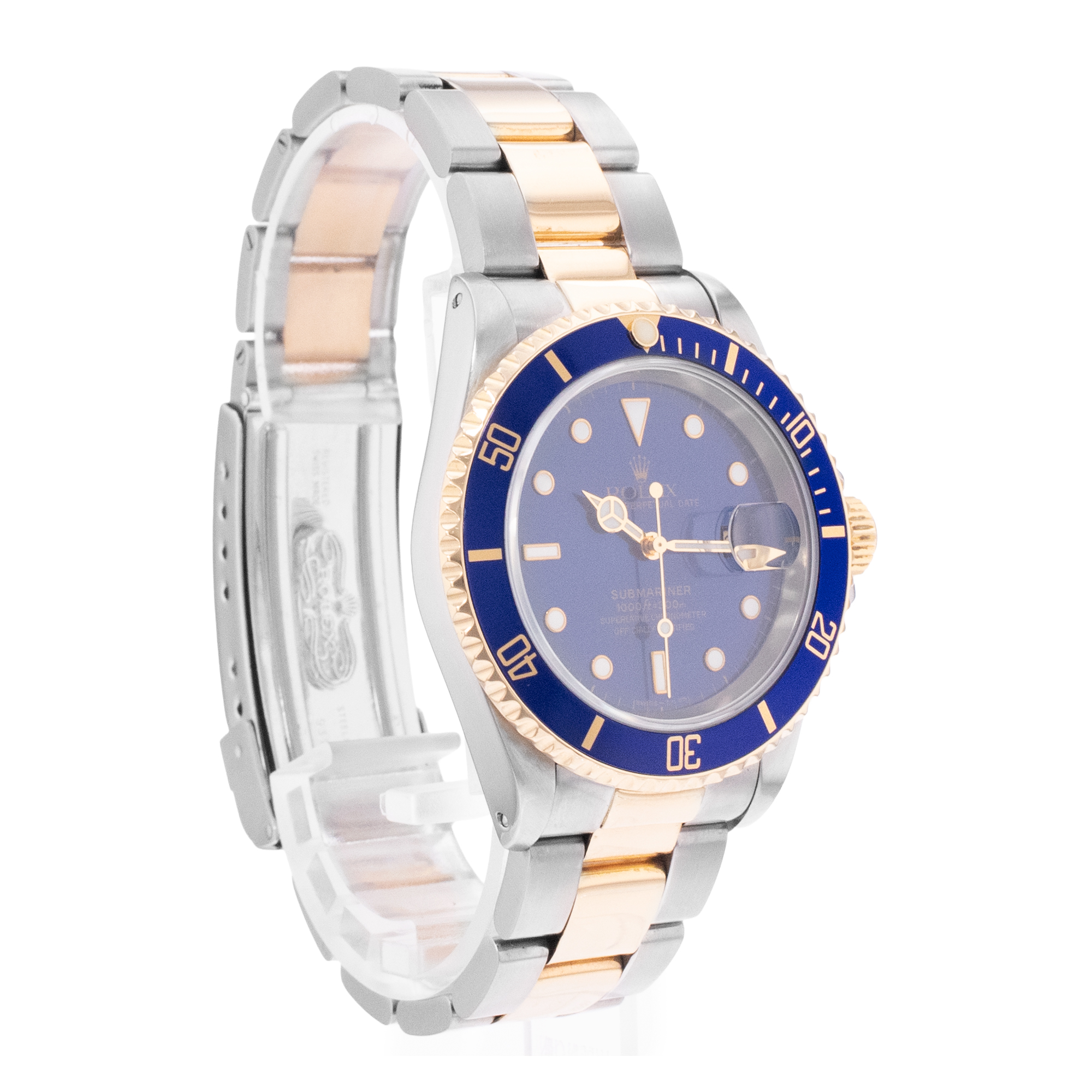 Rolex Submariner Date 16613 40mm Blue Index Steel Yellow Gold Mens Watch 1995 thumbnail 7