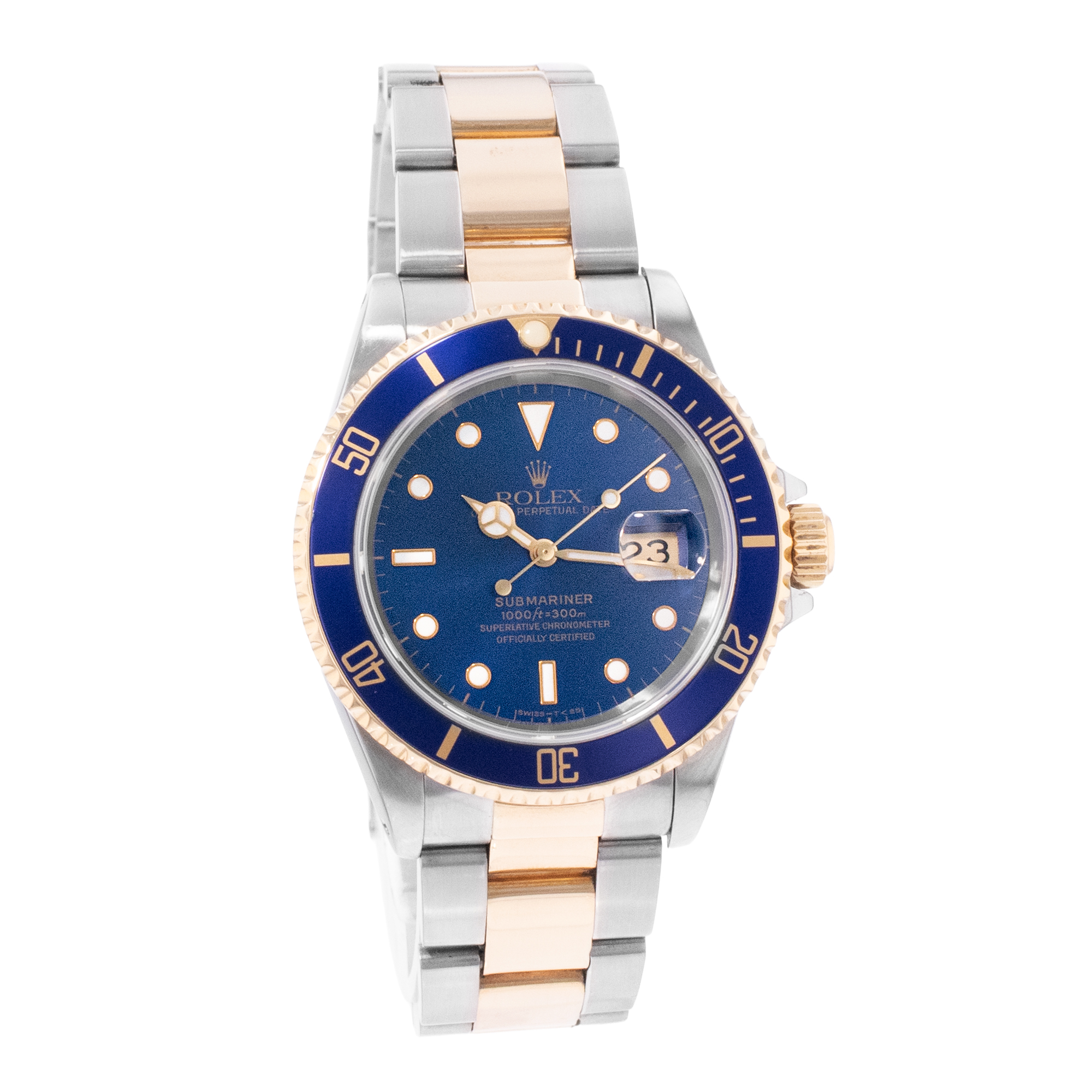 Rolex Submariner Date 16613 40mm Blue Index Steel Yellow Gold Mens Watch 1995 thumbnail 8
