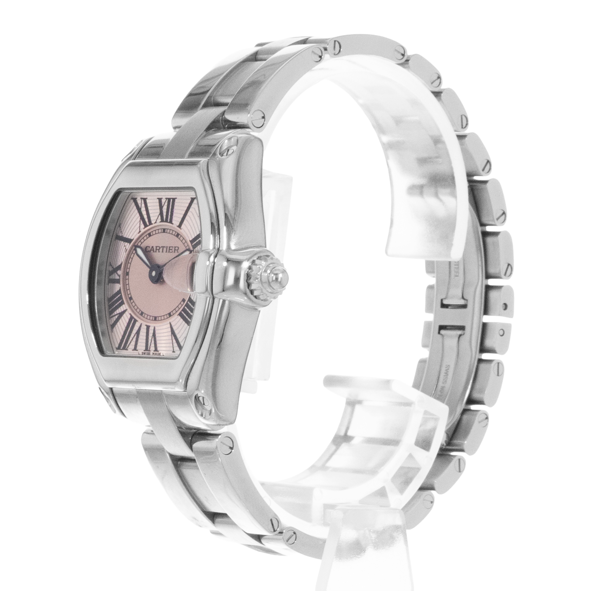 Cartier Roadster W62017V3 2675 31mm Pink Roman Steel Quartz Ladies Watch 2004 thumbnail 5