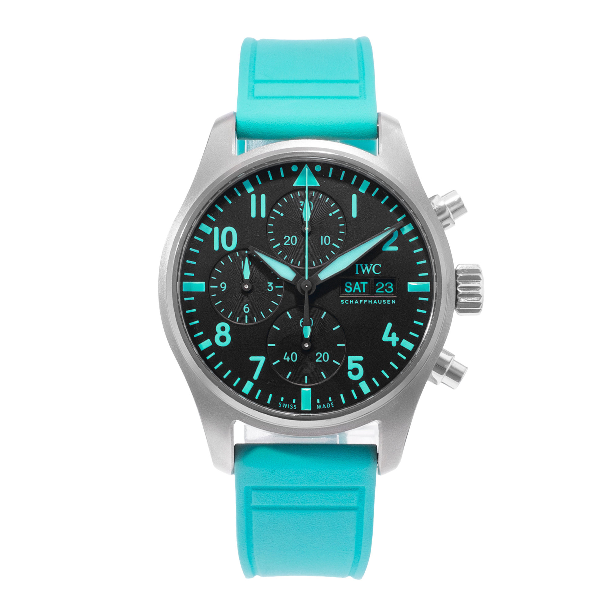 IWC Pilot IW388108 Extra band 41mm Black Titanium Chronograph Mens Watch thumbnail 2