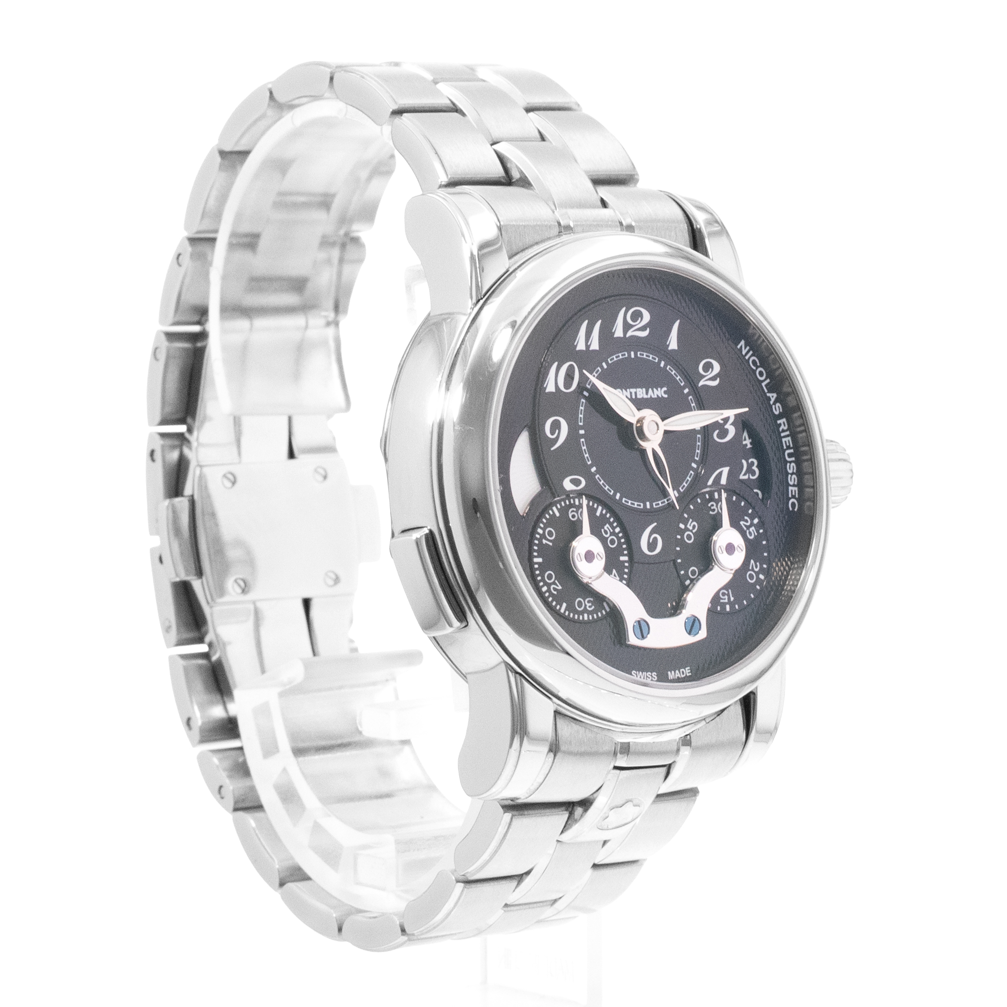 Montblanc Nicolas Rieussec 7138 43mm Chronograph Black Steel Mens Watch 2011 thumbnail 7
