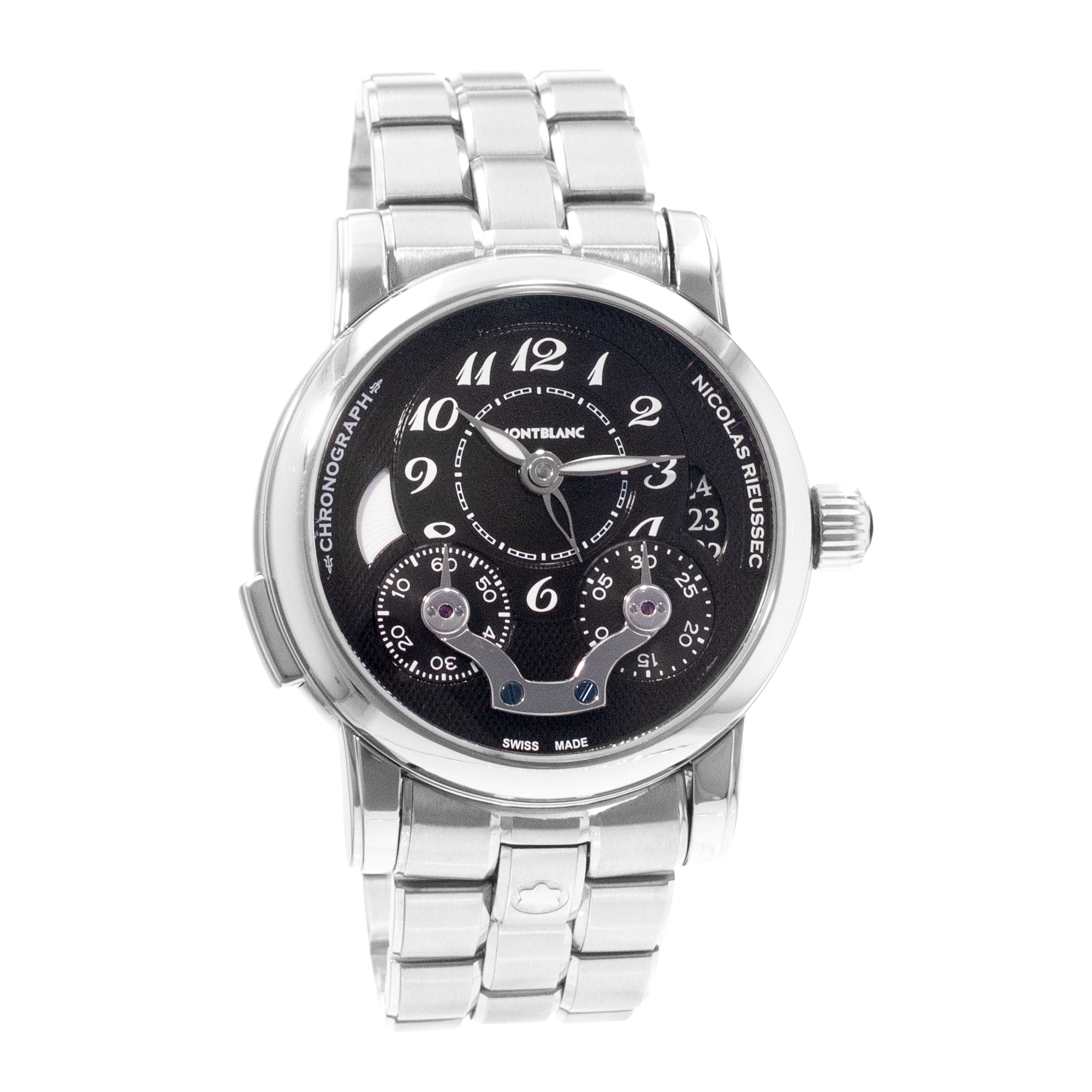 Montblanc Nicolas Rieussec 7138 43mm Chronograph Black Steel Mens Watch 2011 thumbnail 8