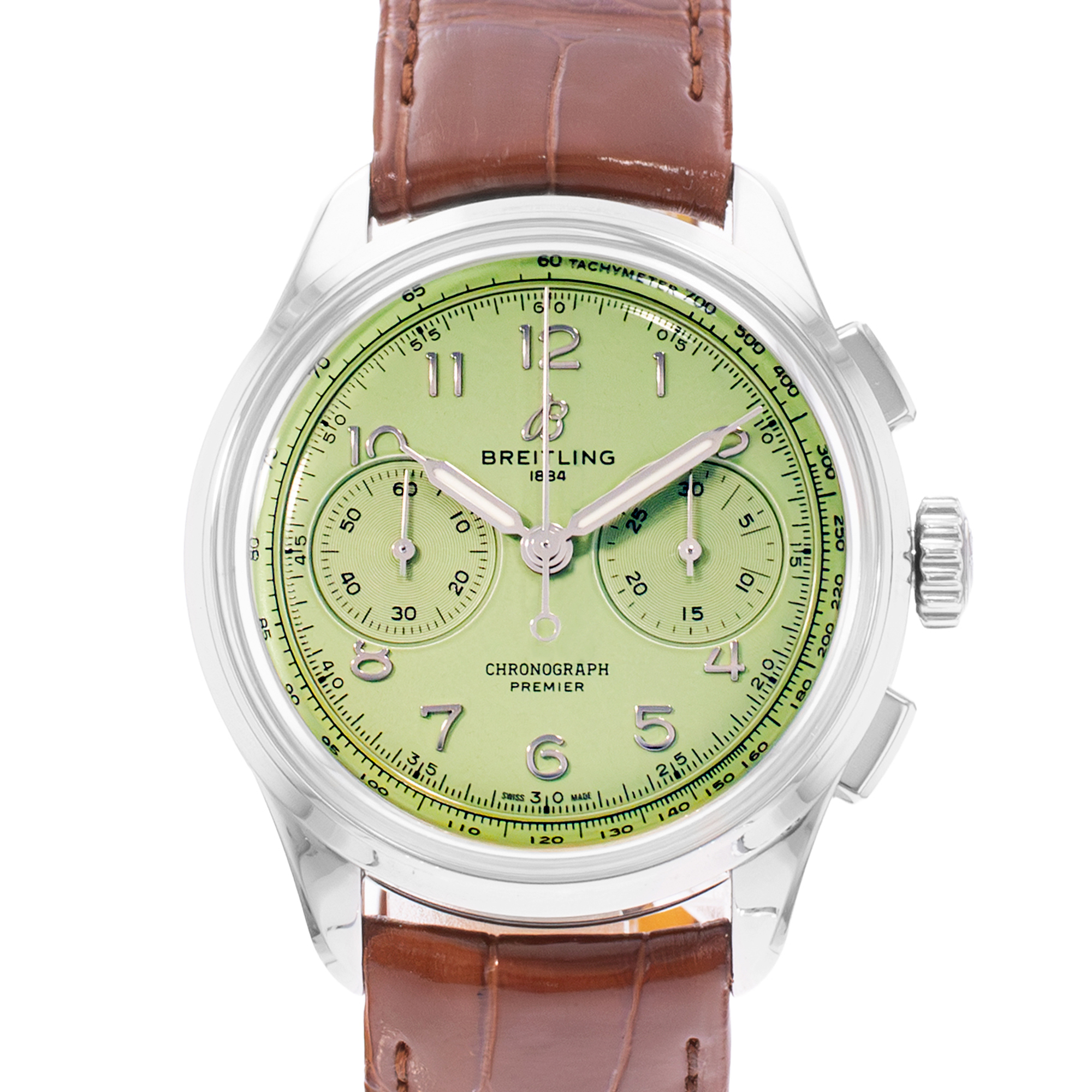 Breitling Premier B09 AB0930D31L1P1 40mm Green Arabic Steel Mens Watch 2025 thumbnail 1