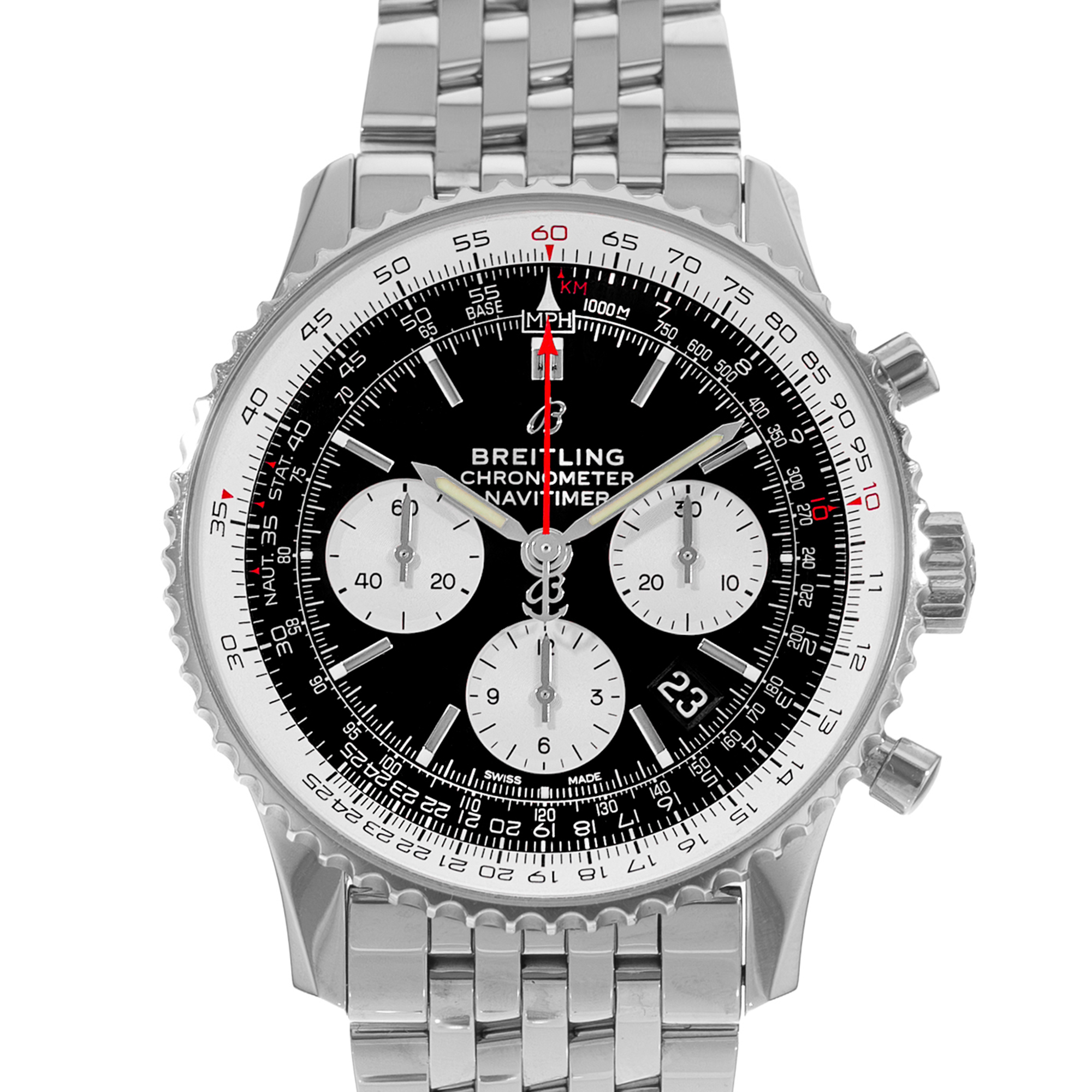 Breitling Navitimer 1 B01 Chronograph AB0121 Black Dial Steel Mens Watch thumbnail 1