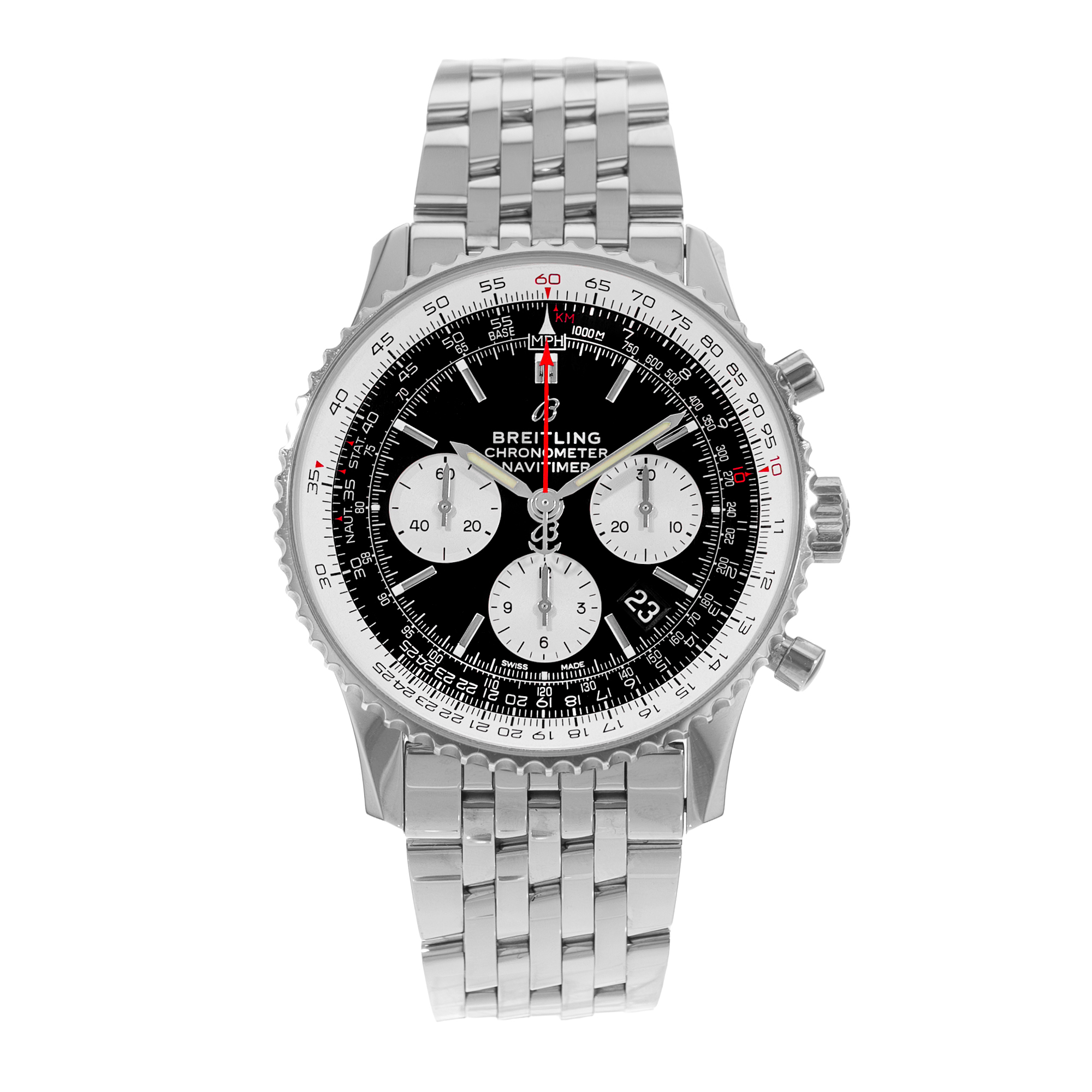 Breitling Navitimer 1 B01 Chronograph AB0121 Black Dial Steel Mens Watch thumbnail 2