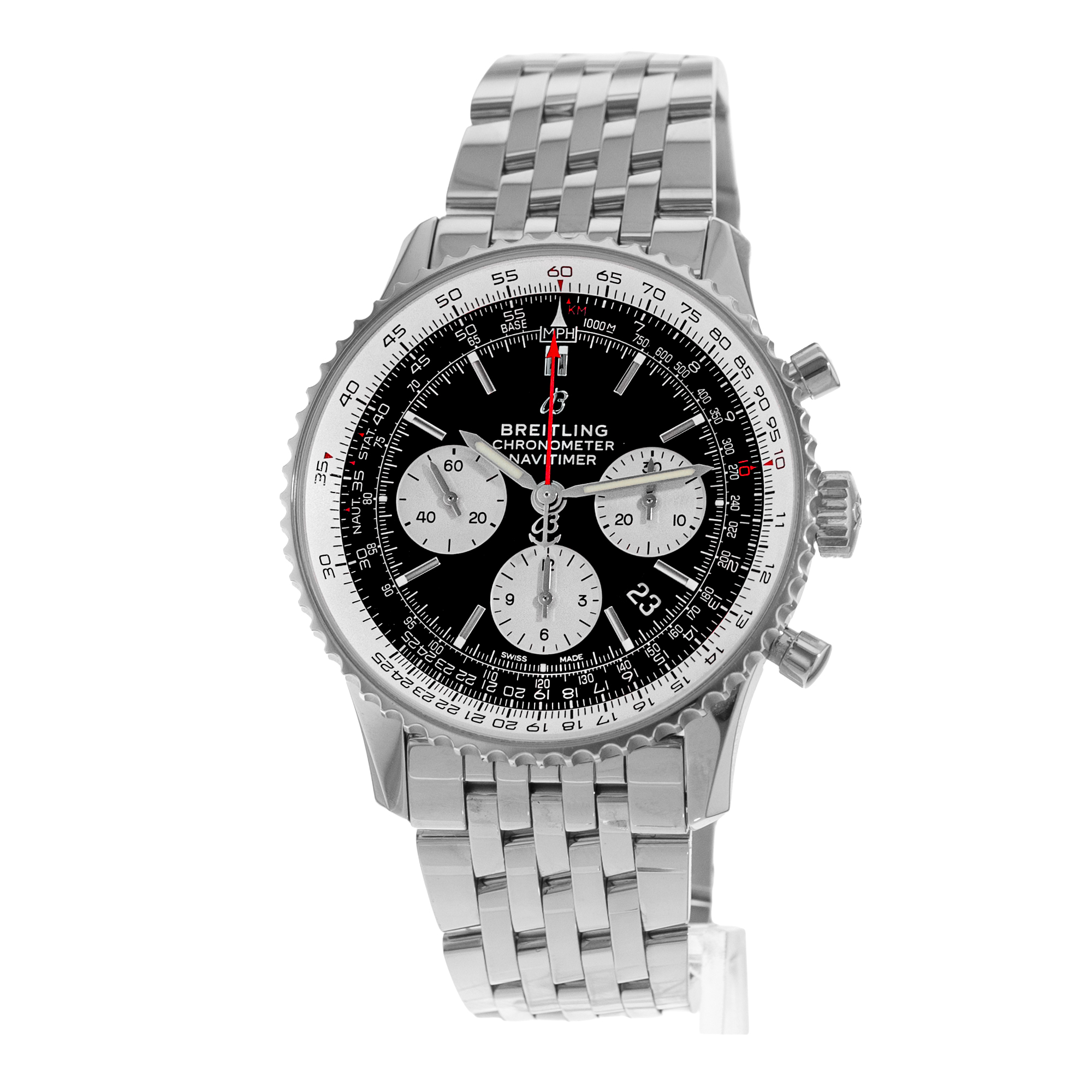 Breitling Navitimer 1 B01 Chronograph AB0121 Black Dial Steel Mens Watch thumbnail 3