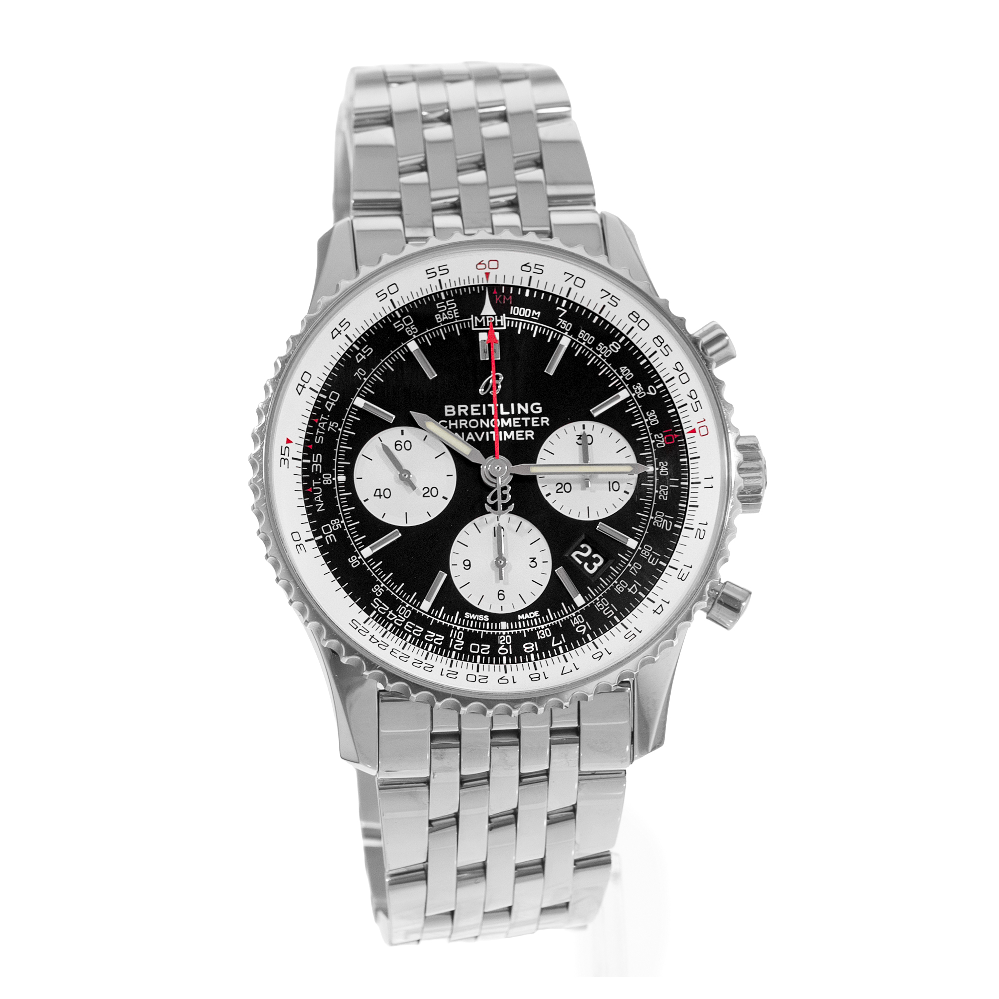 Breitling Navitimer 1 B01 Chronograph AB0121 Black Dial Steel Mens Watch thumbnail 6