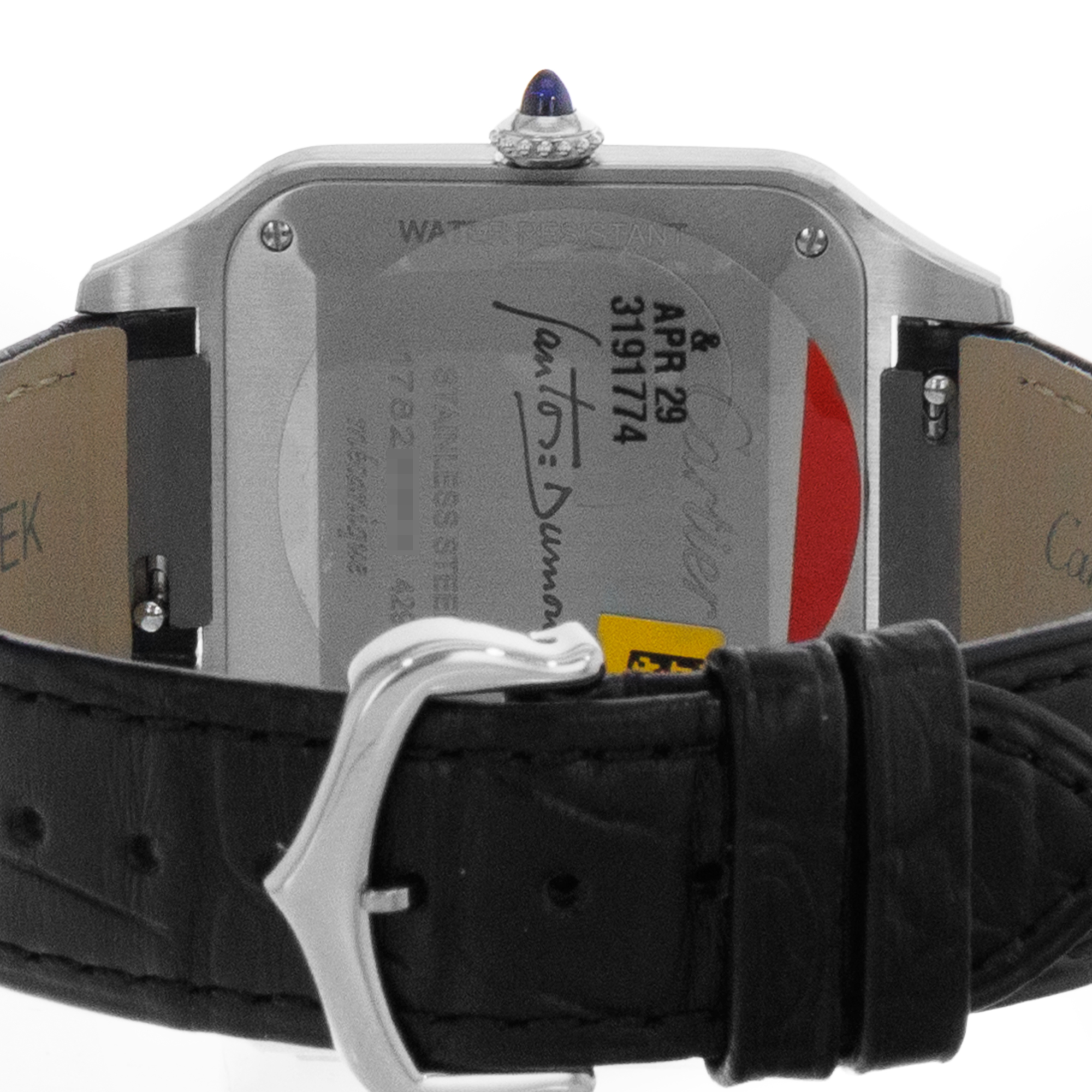 Cartier Santos Dumont WSSA0046 4298 Large Black Lacquer Manual Mens Watch 2025 thumbnail 11