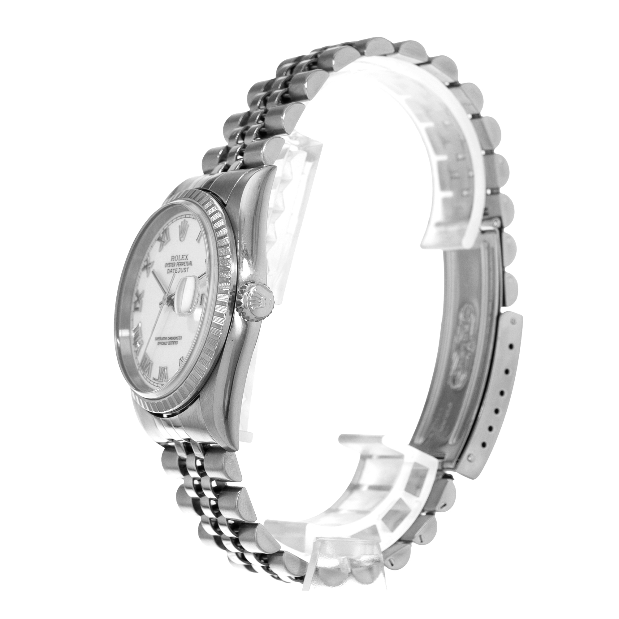 Rolex Datejust 36 16220 White Roman Steel Gold Jubilee Mens Watch thumbnail 5