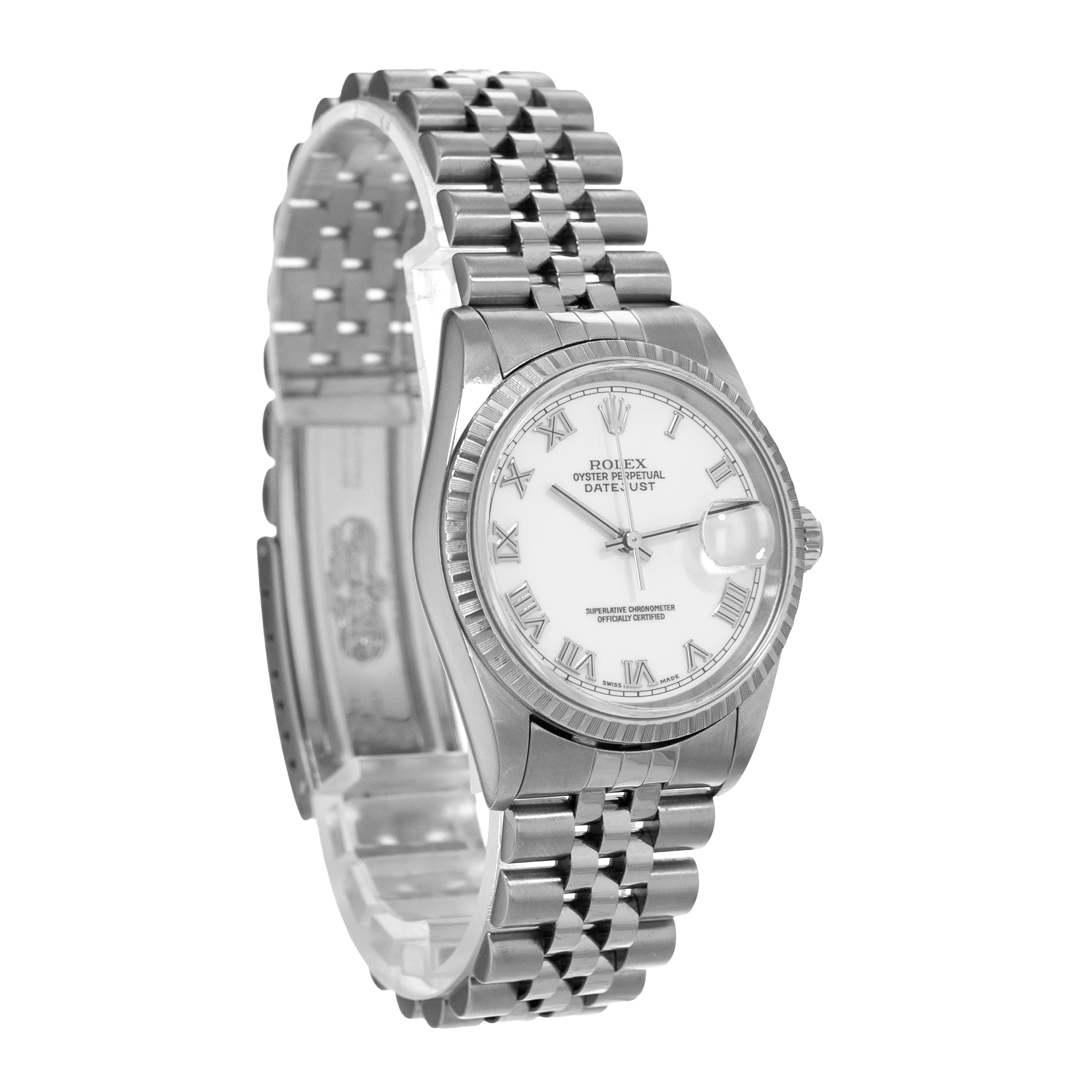 Rolex Datejust 36 16220 White Roman Steel Gold Jubilee Mens Watch thumbnail 7