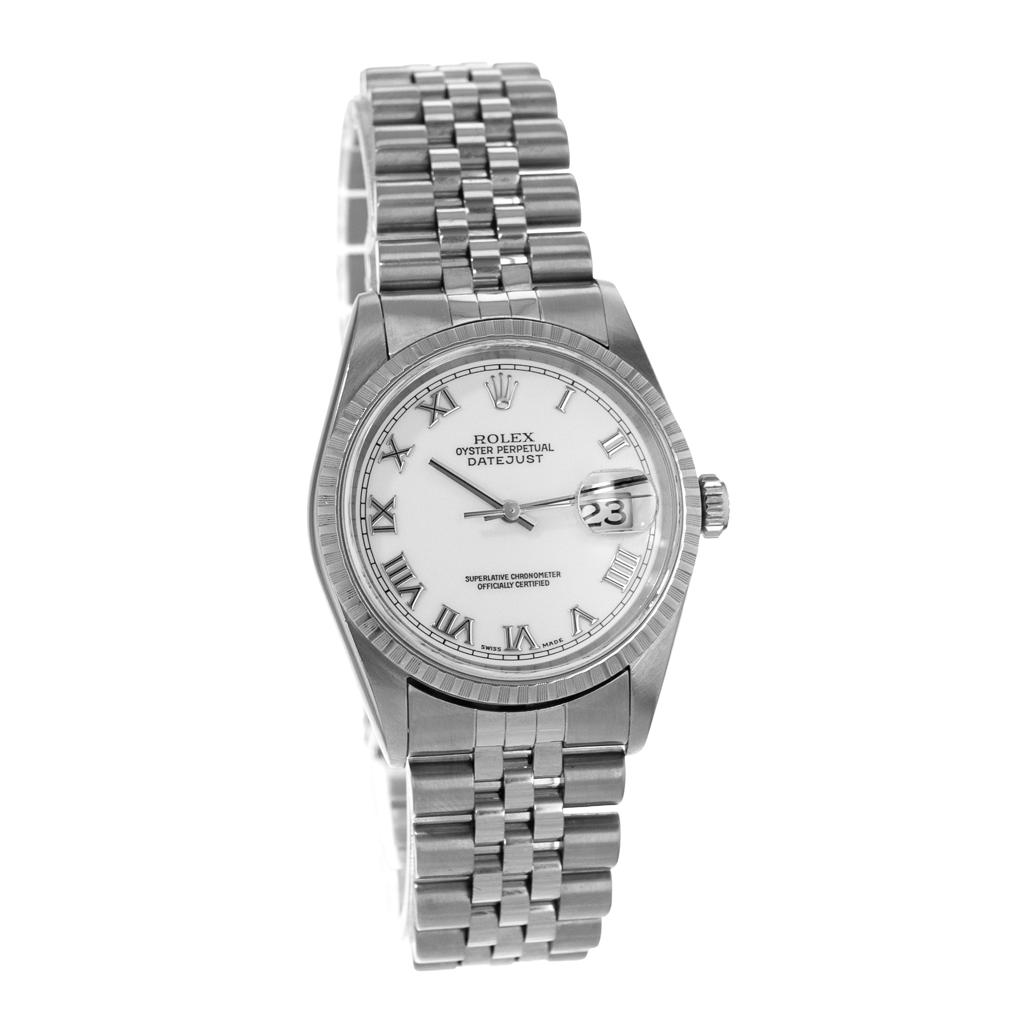 Rolex Datejust 36 16220 White Roman Steel Gold Jubilee Mens Watch thumbnail 8