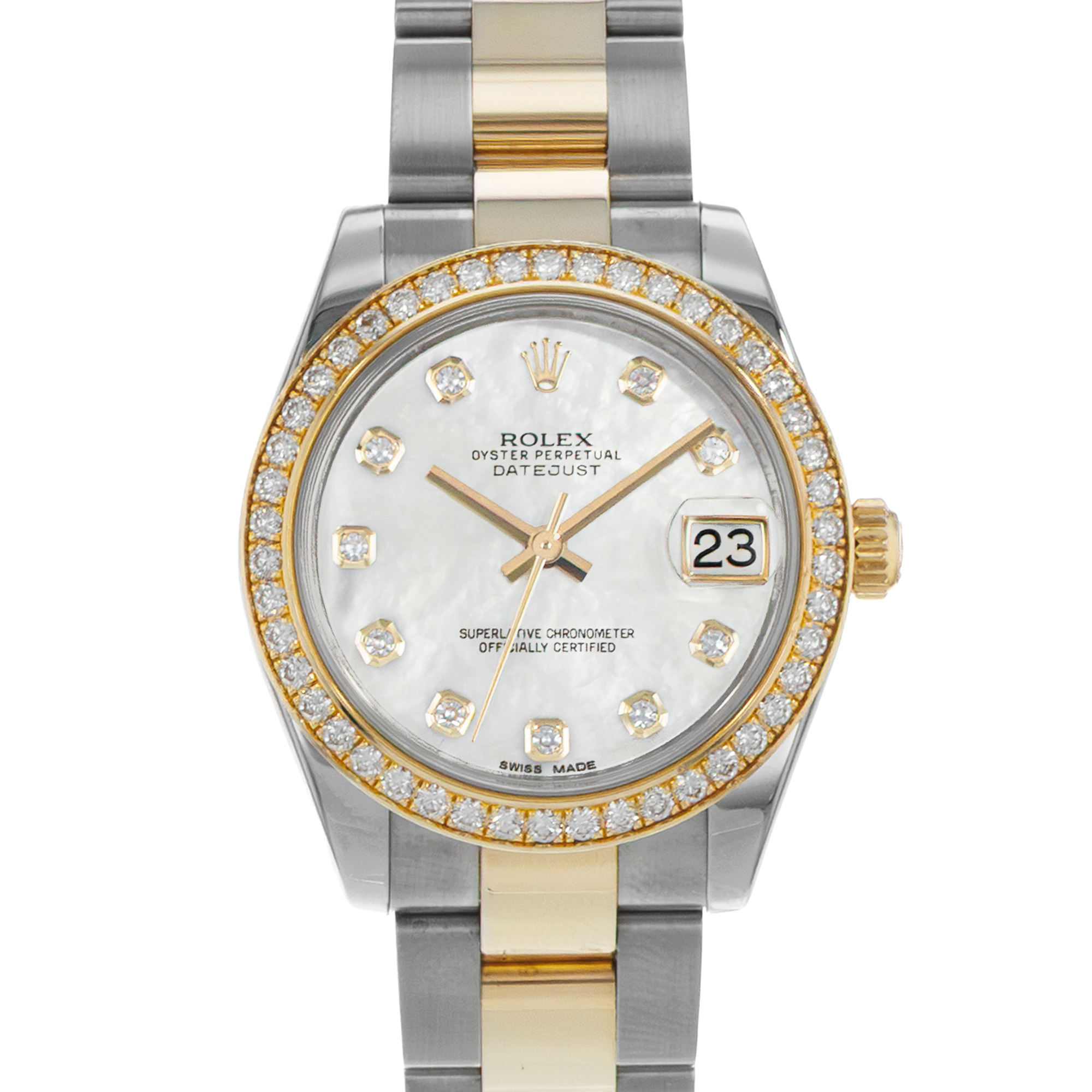 Rolex Datejust 31 178383 Mother of Pearl Gold Steel Diamond Ladies Watch 2015 thumbnail 1