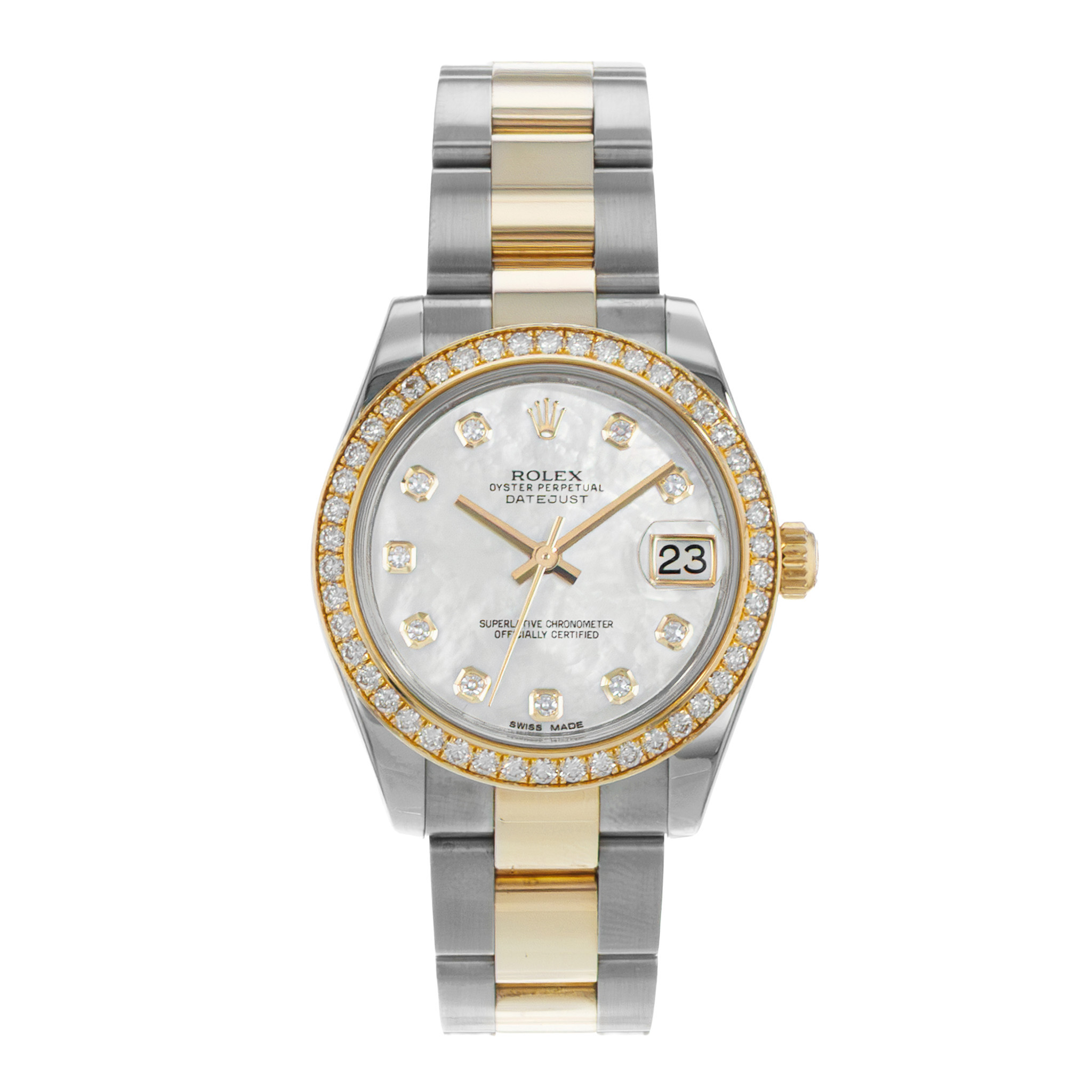Rolex Datejust 31 178383 Mother of Pearl Gold Steel Diamond Ladies Watch 2015 thumbnail 2