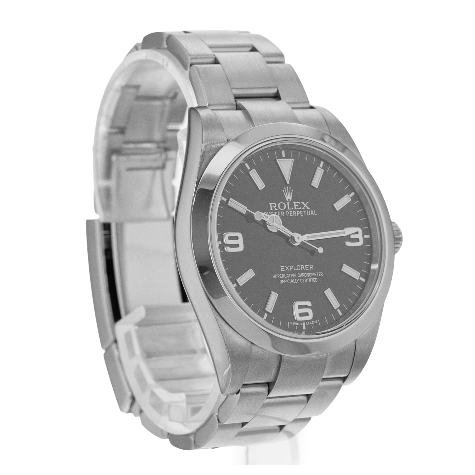 Rolex Explorer 39 214270 Black Arabic Smooth Steel Oyster Mens Watch 2012 thumbnail 8