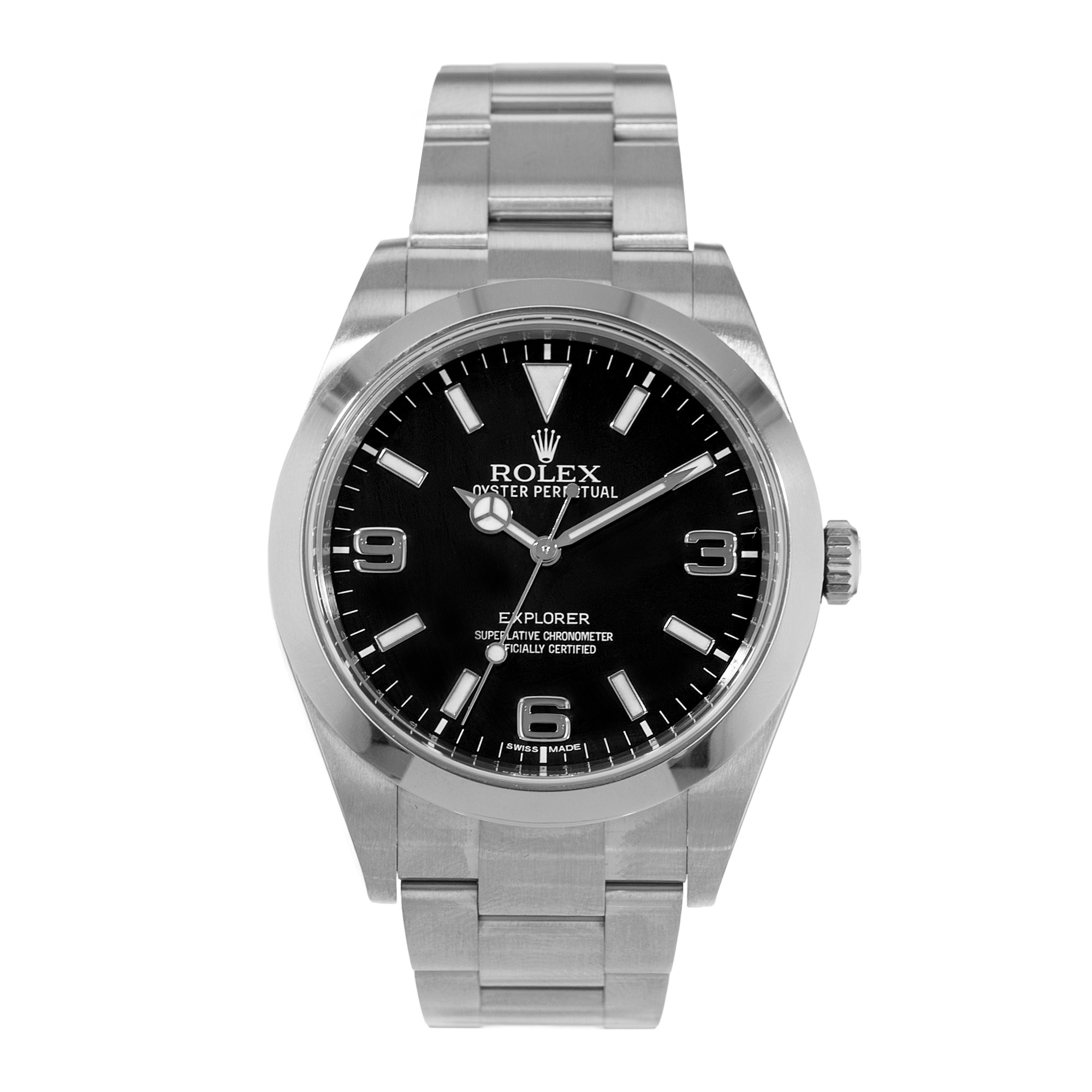 Rolex Explorer 39 214270 Black Arabic Smooth Steel Oyster Mens Watch 2012 thumbnail 2