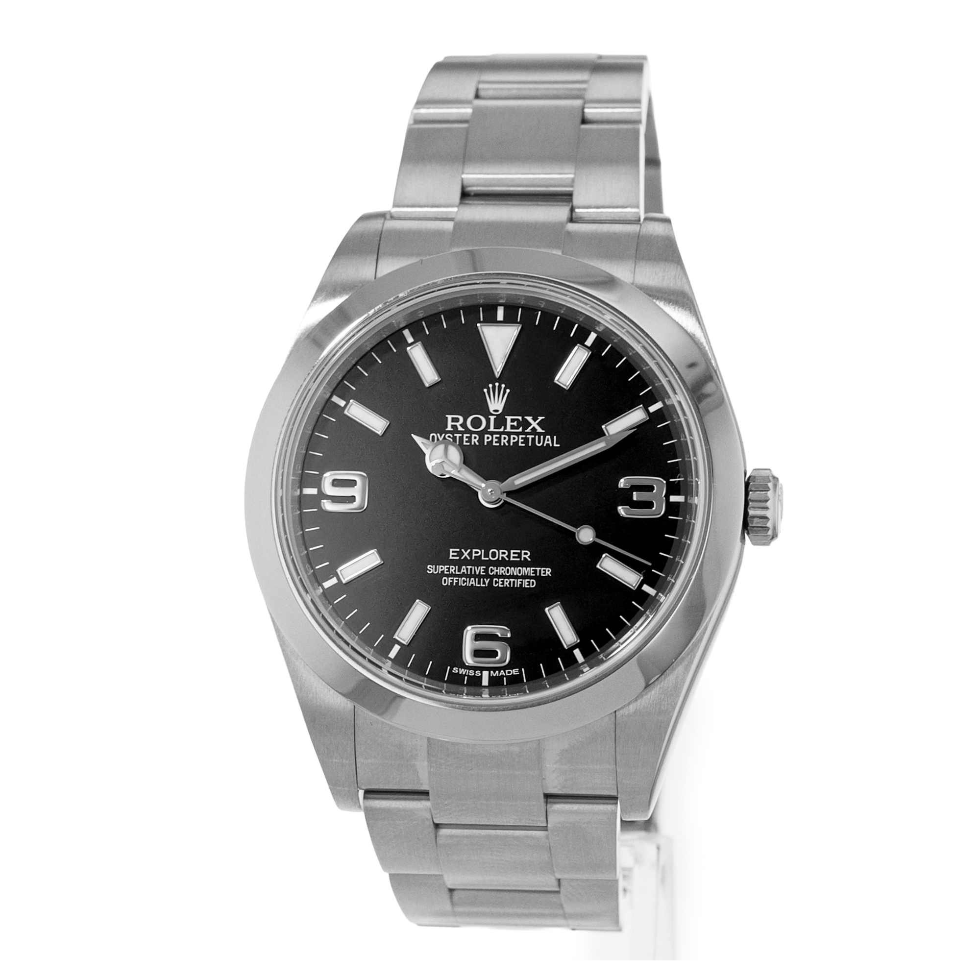 Rolex Explorer 39 214270 Black Arabic Smooth Steel Oyster Mens Watch 2012 thumbnail 4