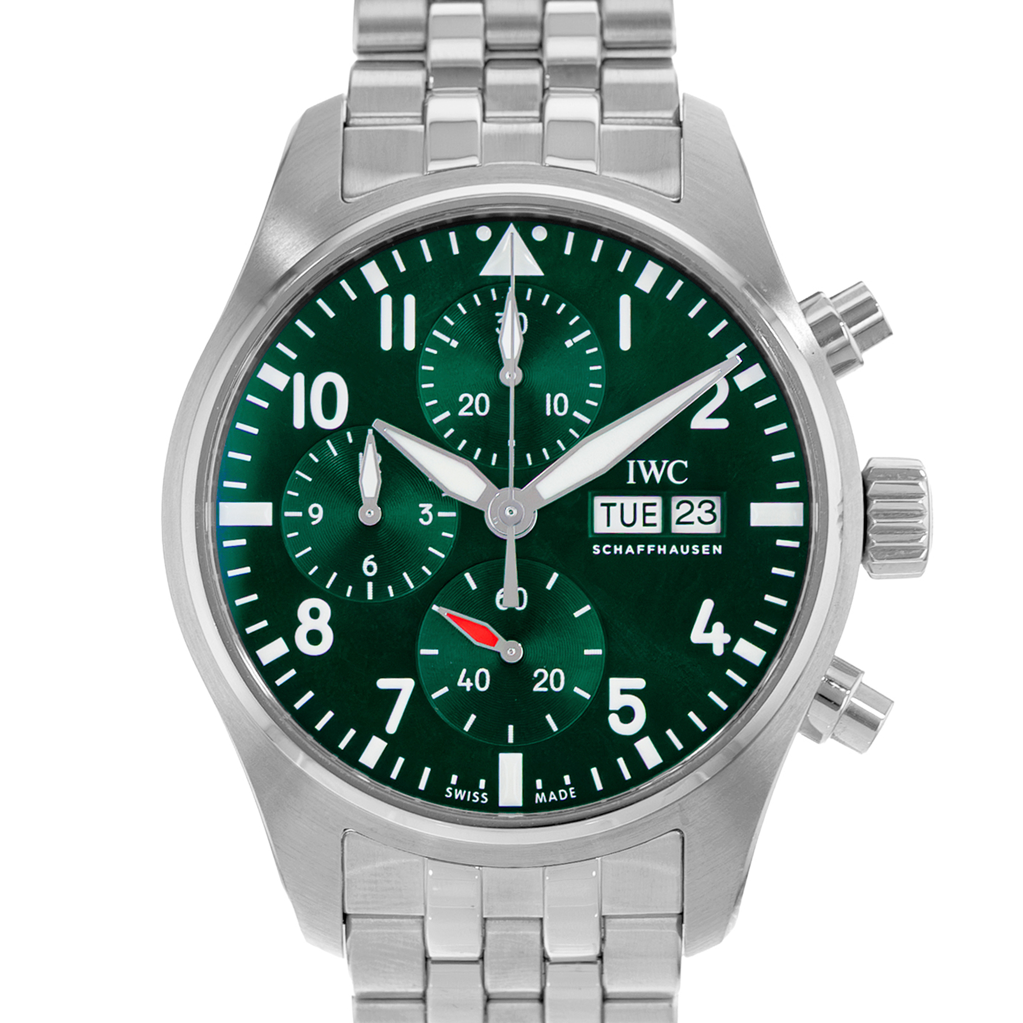 IWC Pilot Chronograph IW388104 41mm Green Arabic Chronograph Mens Watch 2022 thumbnail 1