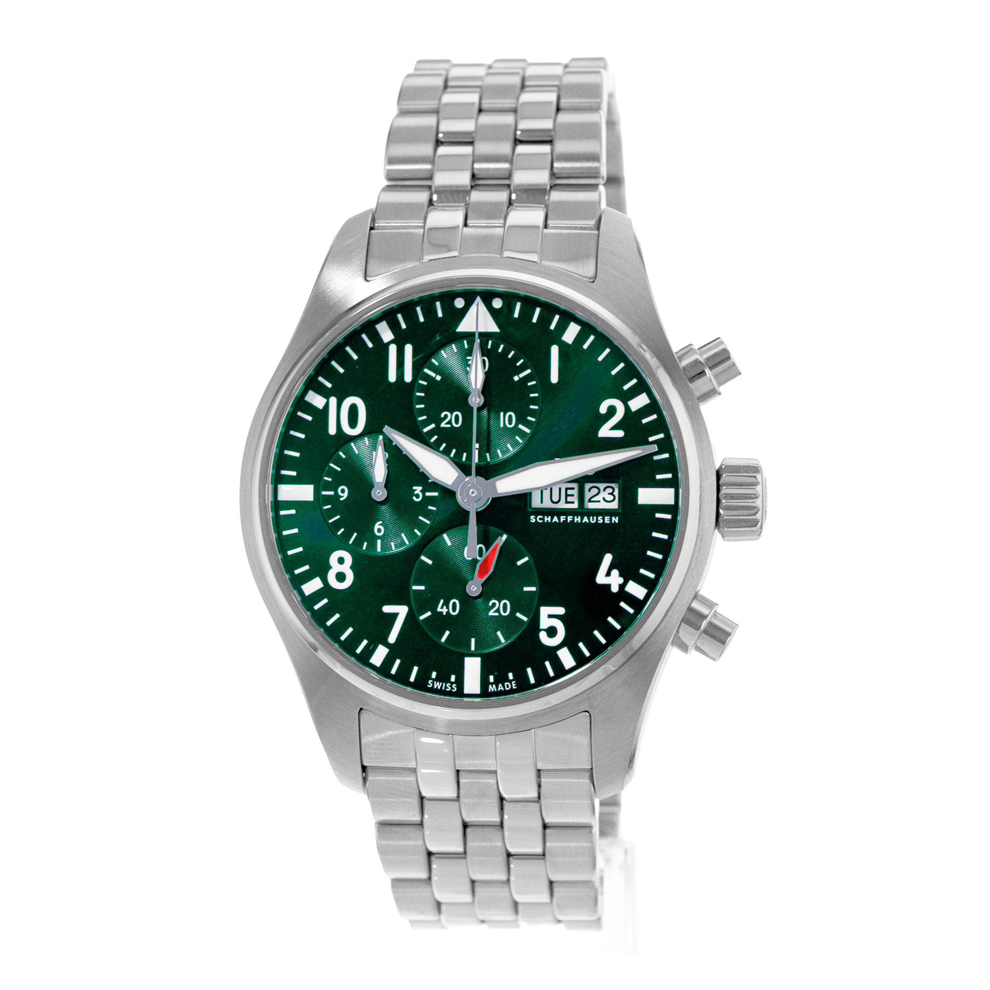 IWC Pilot Chronograph IW388104 41mm Green Arabic Chronograph Mens Watch 2022 thumbnail 4