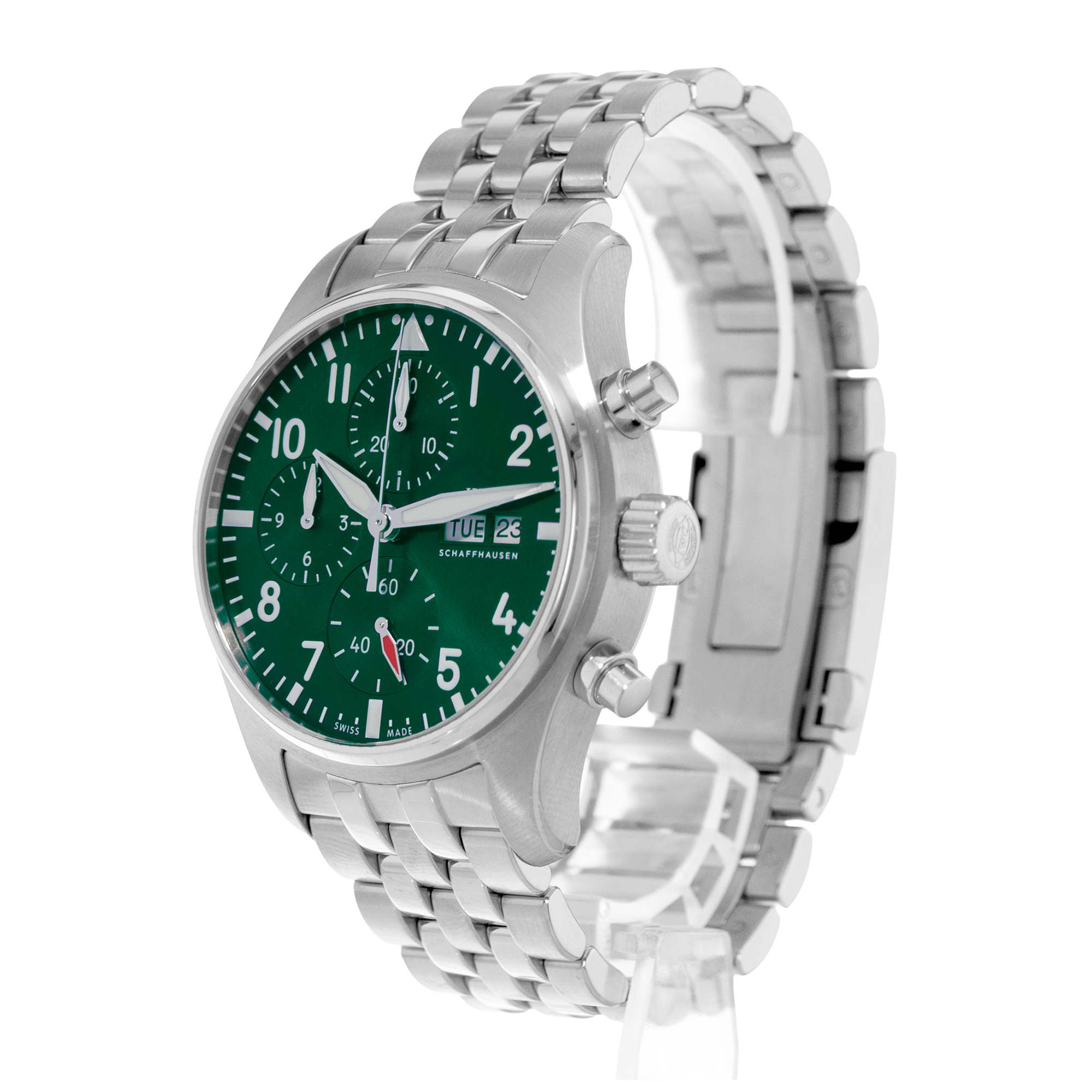 IWC Pilot Chronograph IW388104 41mm Green Arabic Chronograph Mens Watch 2022 thumbnail 5
