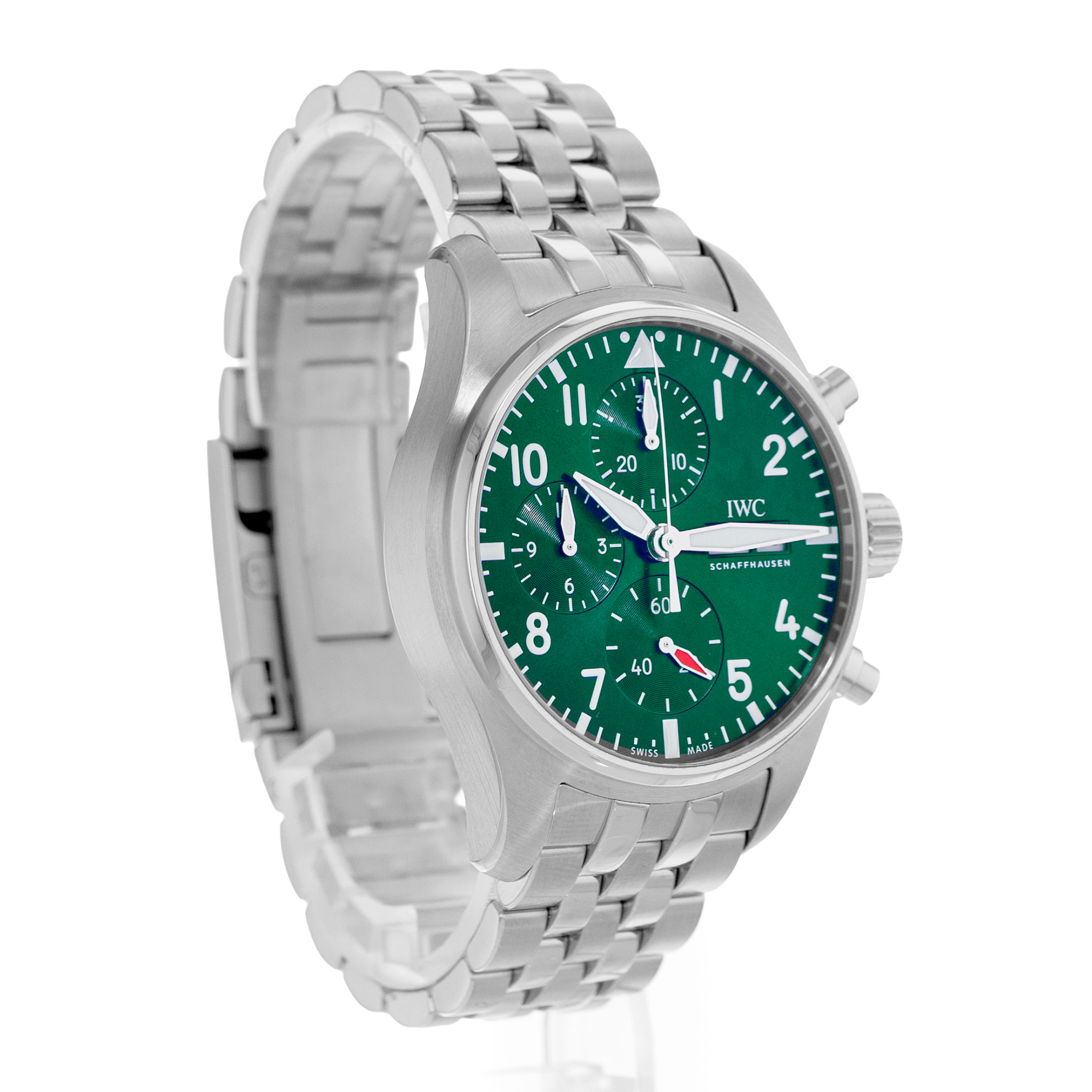 IWC Pilot Chronograph IW388104 41mm Green Arabic Chronograph Mens Watch 2022 thumbnail 7