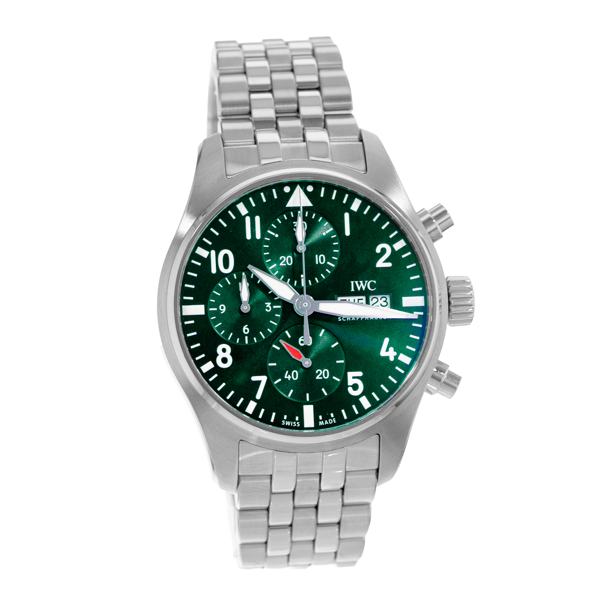 IWC Pilot Chronograph IW388104 41mm Green Arabic Chronograph Mens Watch 2022 thumbnail 8