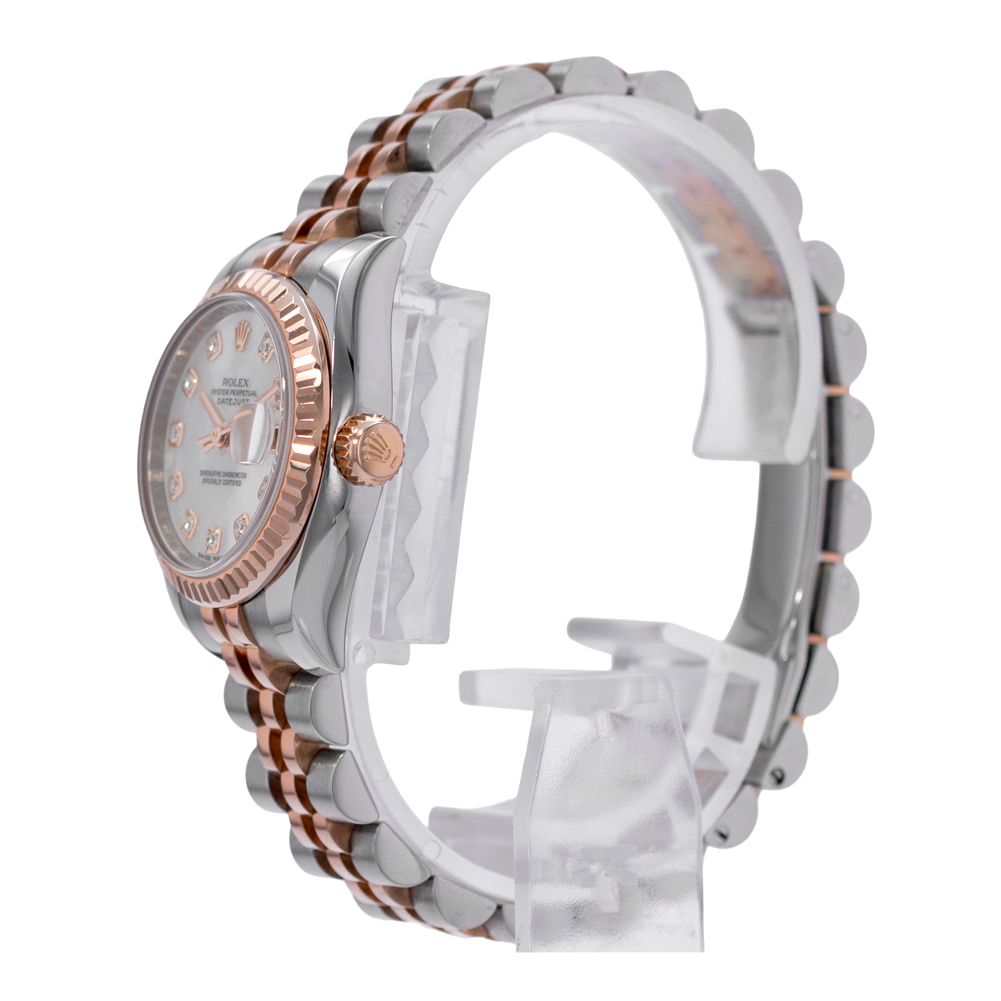 Rolex Datejust 26 179171 Diamond Mother of Pearl Steel Rose Gold Ladies Watch thumbnail 5