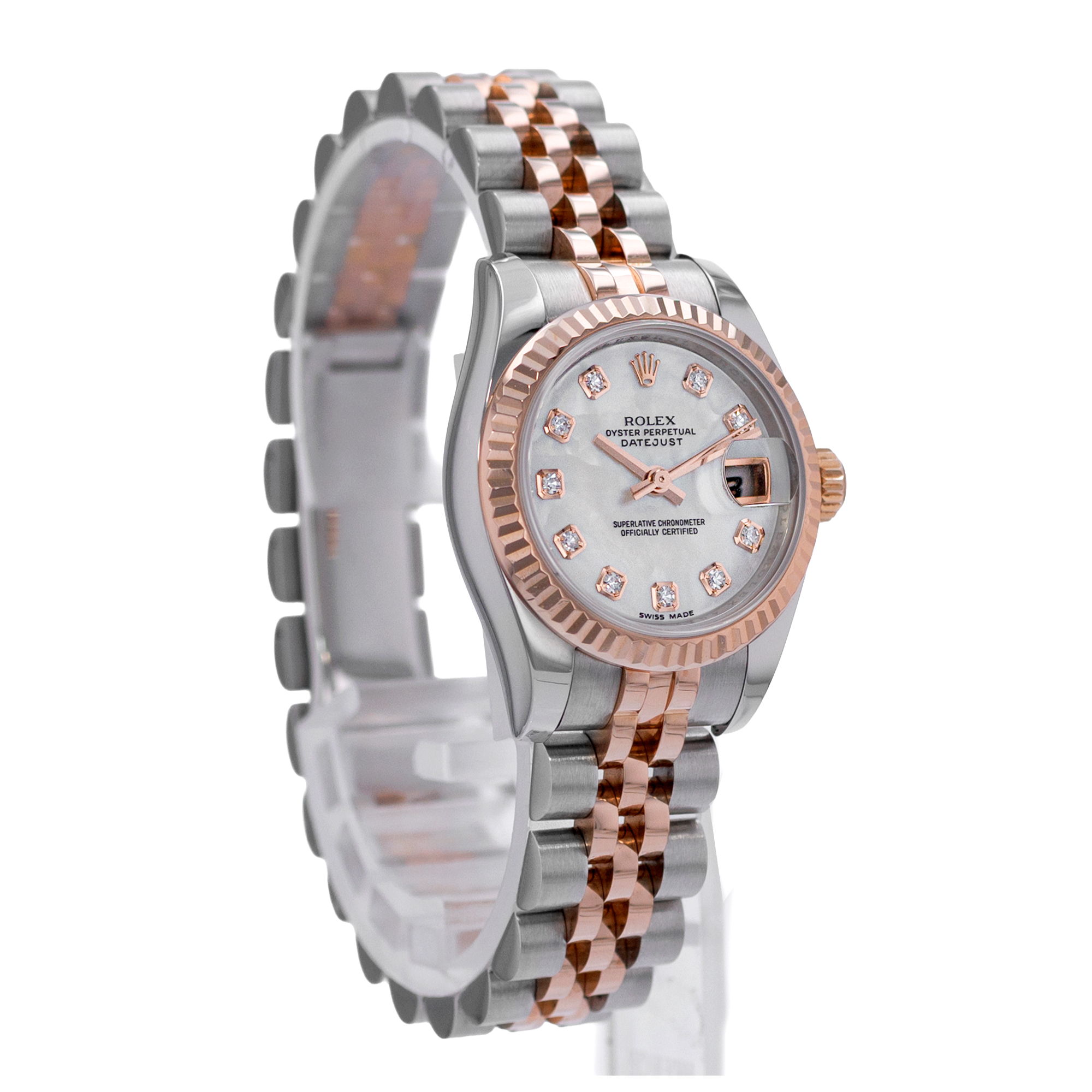Rolex Datejust 26 179171 Diamond Mother of Pearl Steel Rose Gold Ladies Watch thumbnail 7
