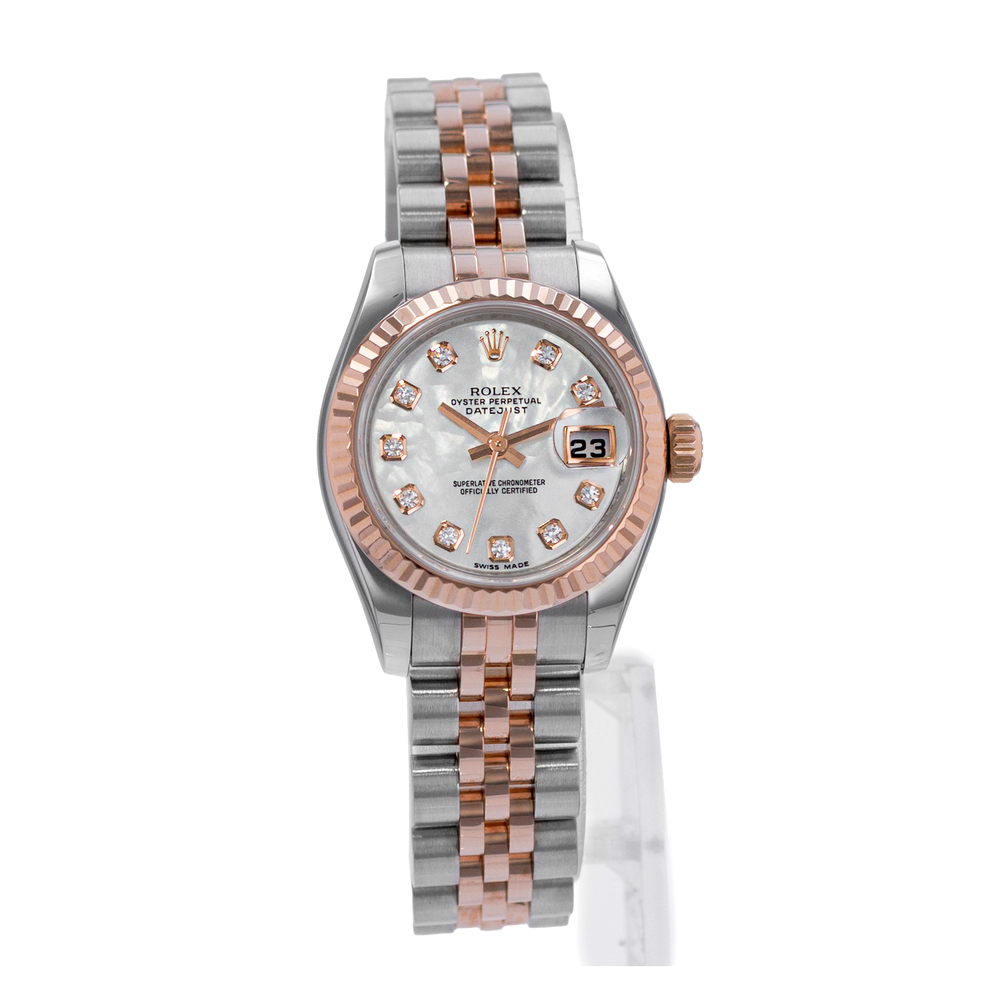 Rolex Datejust 26 179171 Diamond Mother of Pearl Steel Rose Gold Ladies Watch thumbnail 8