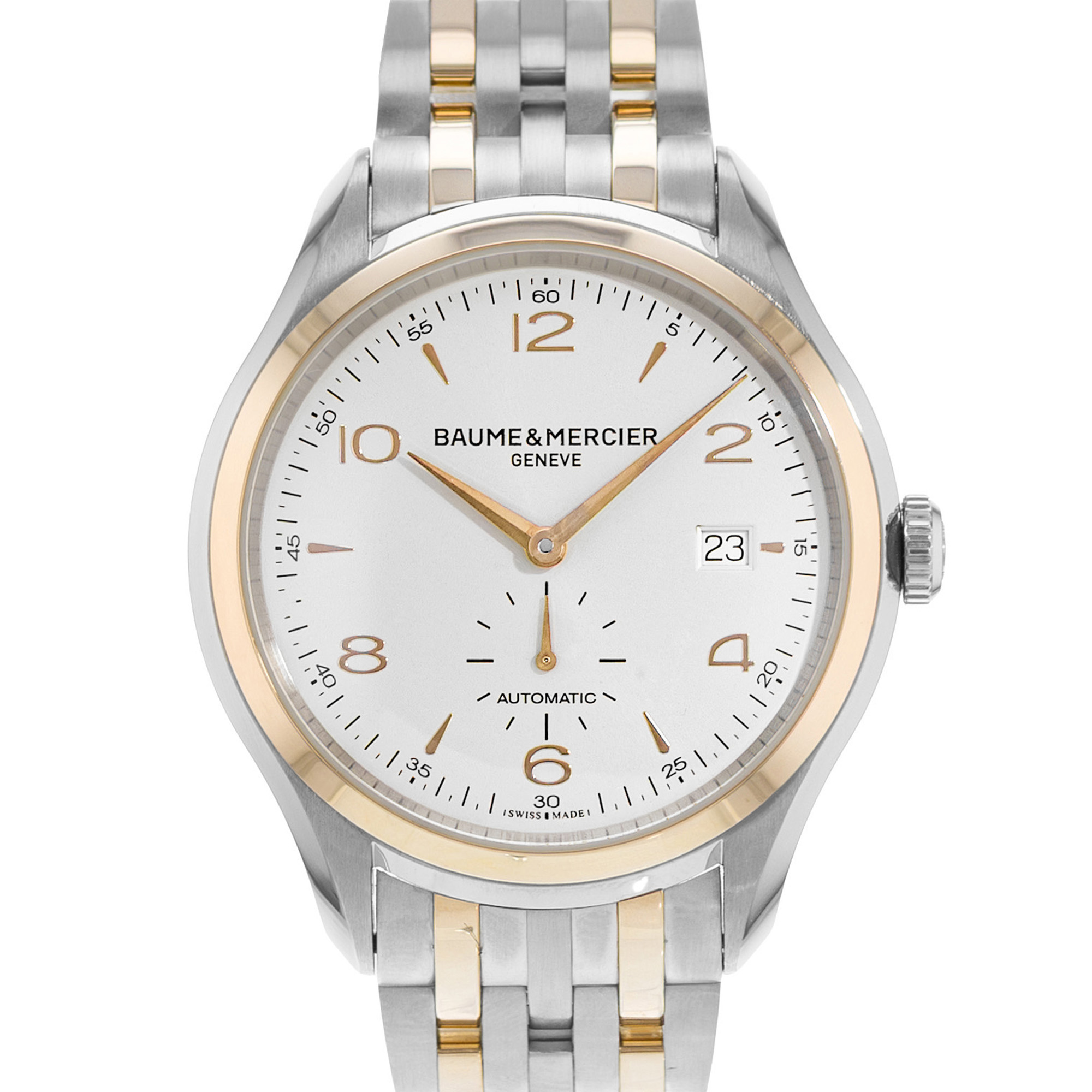 Baume & Mercier Clifton M0A10140 39mm Silver Steel Gold Mens Dress Watch 2020 thumbnail 1