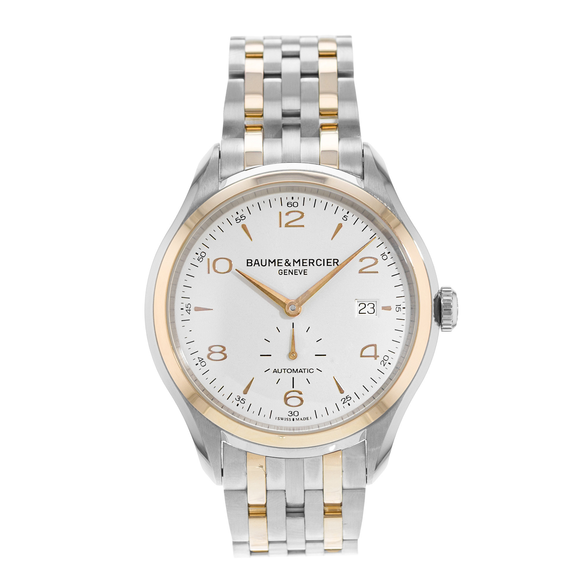 Baume & Mercier Clifton M0A10140 39mm Silver Steel Gold Mens Dress Watch 2020 thumbnail 2