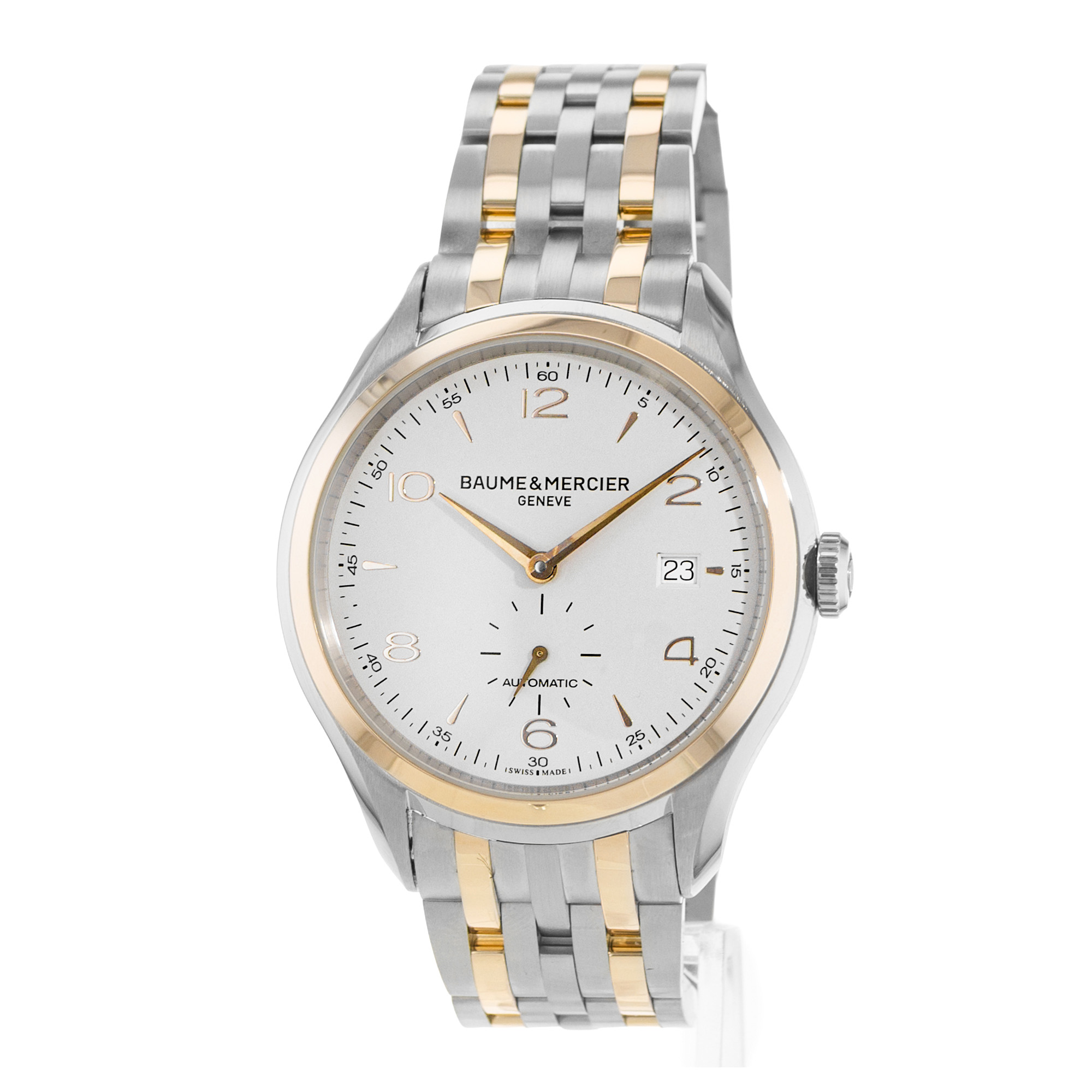 Baume & Mercier Clifton M0A10140 39mm Silver Steel Gold Mens Dress Watch 2020 thumbnail 4