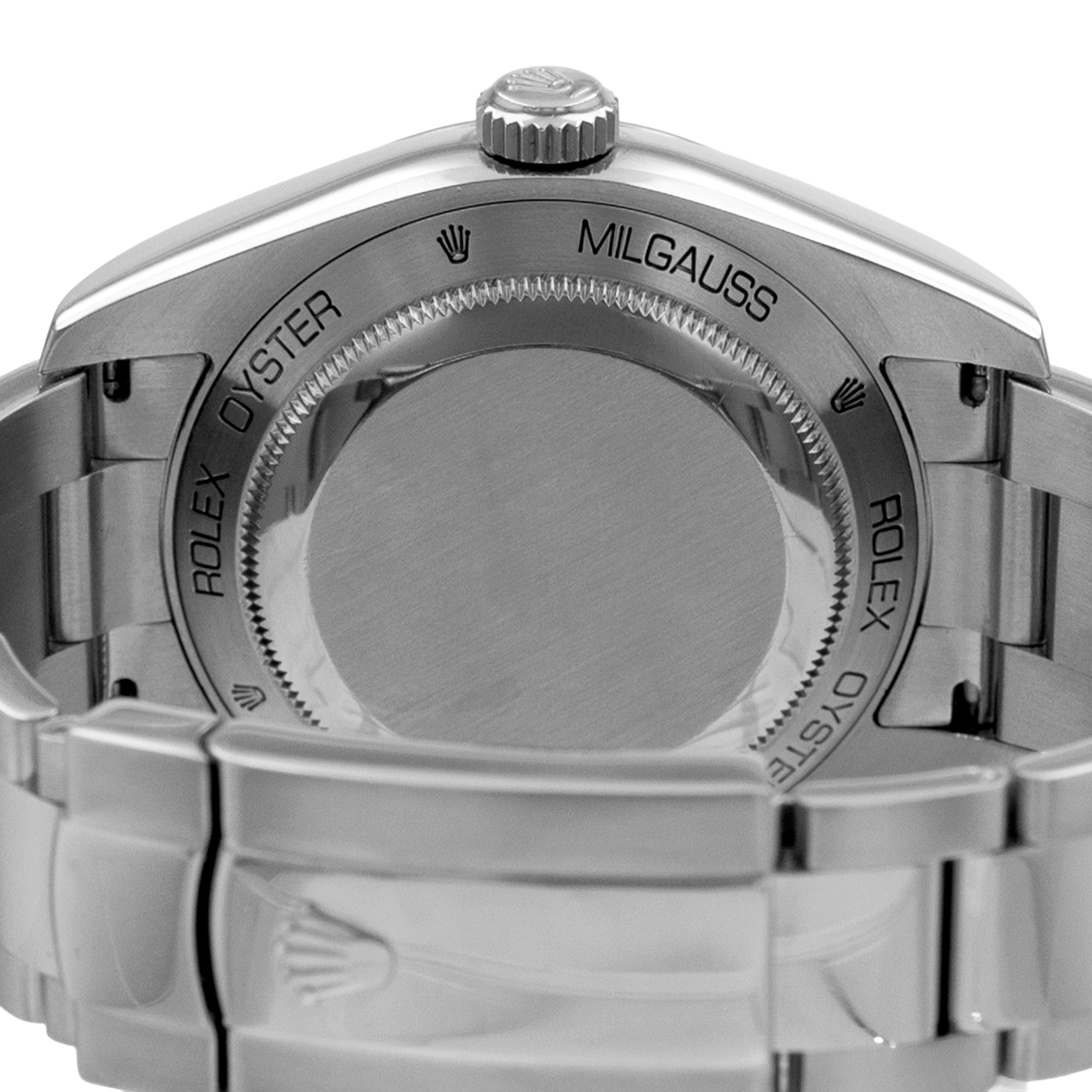 Rolex Milgauss 116400 40mm Black Orange Smooth Steel Oyster Mens Watch 2008 thumbnail 10