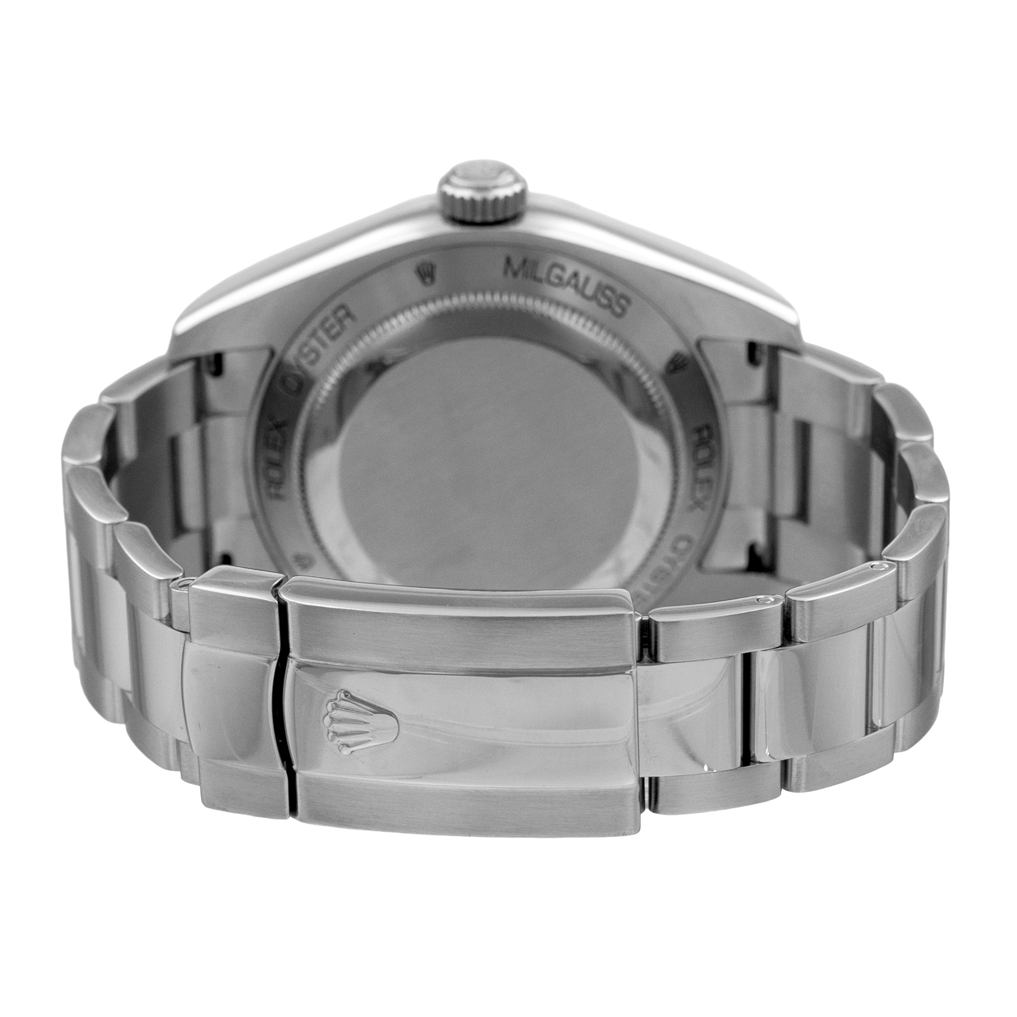 Rolex Milgauss 116400 40mm Black Orange Smooth Steel Oyster Mens Watch 2008 thumbnail 9