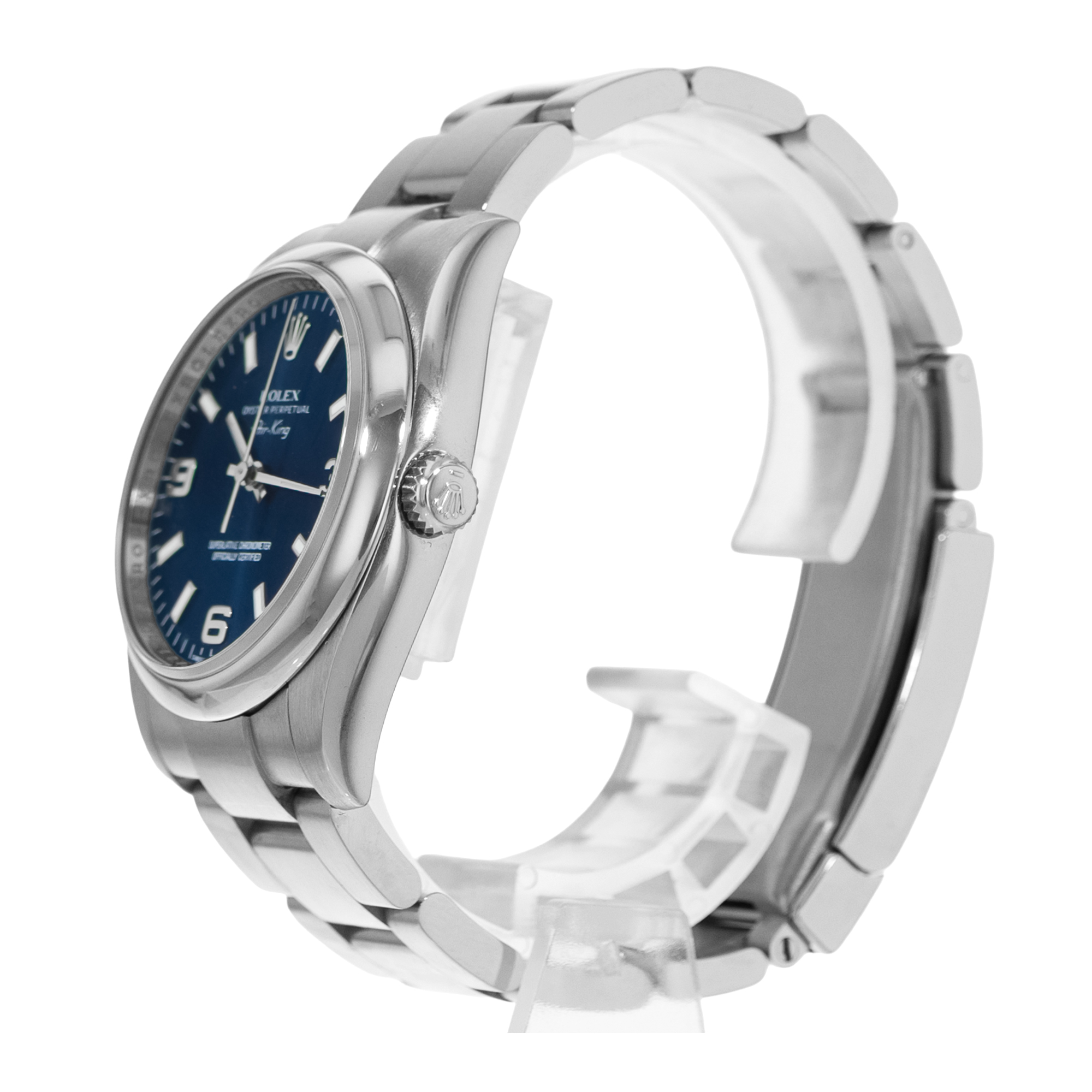 Rolex Air King 34 114200 Blue Index Steel Oyster Automatic Mens Watch 2011 thumbnail 6