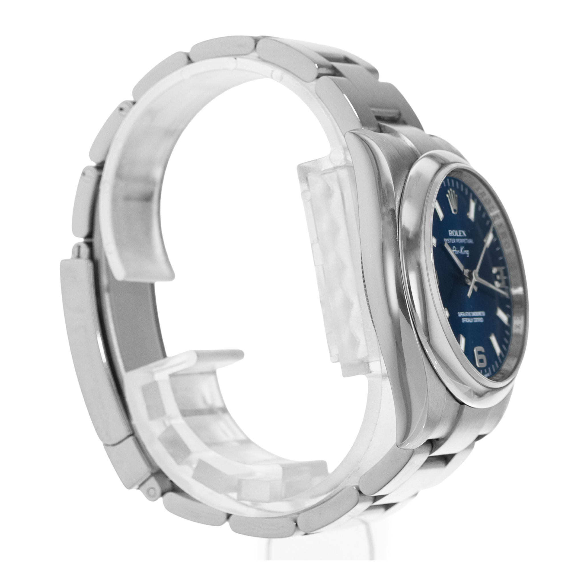 Rolex Air King 34 114200 Blue Index Steel Oyster Automatic Mens Watch 2011 thumbnail 7