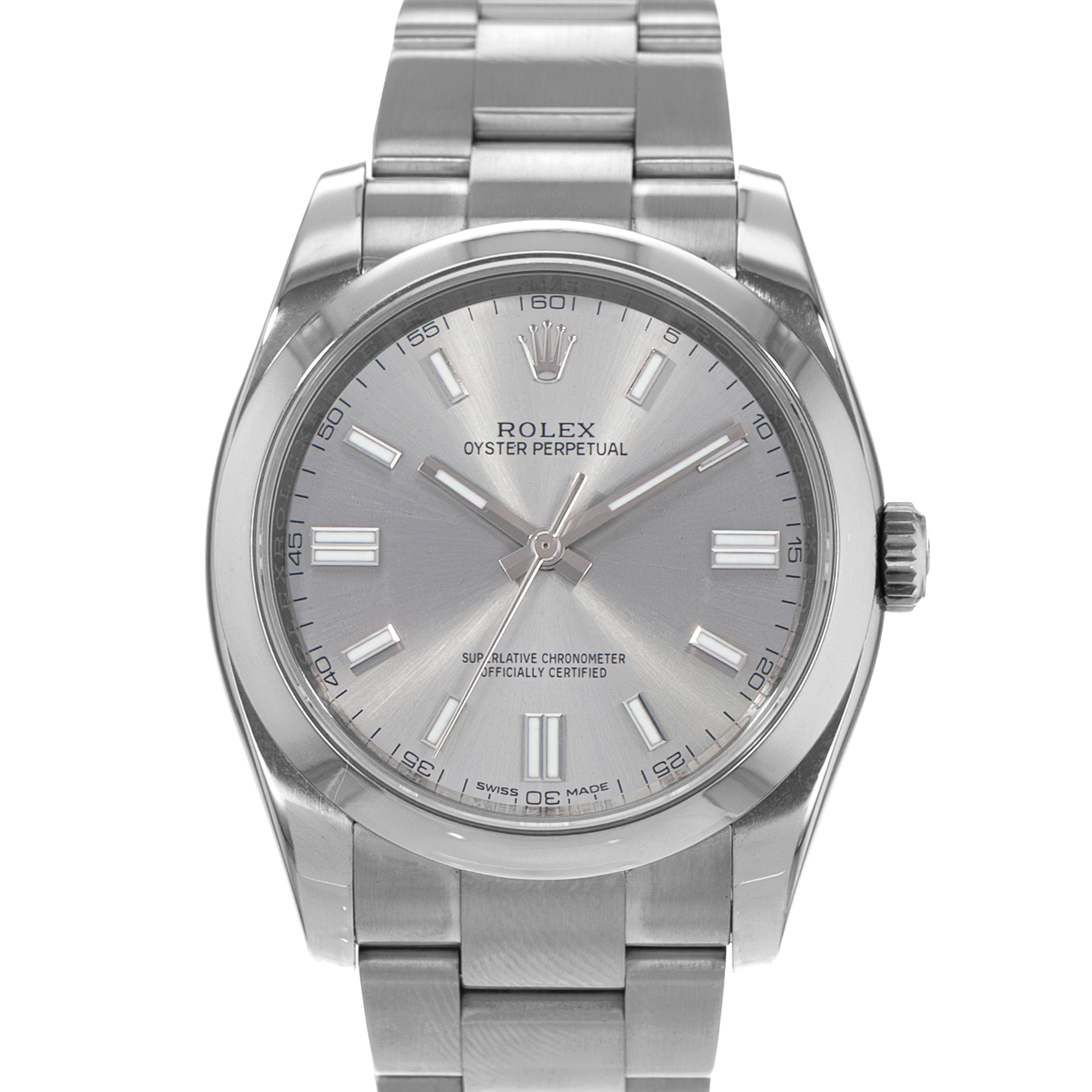Rolex Oyster Perpetual 36 116000 Silver Index Steel Oyster Automatic Mens Watch thumbnail 1