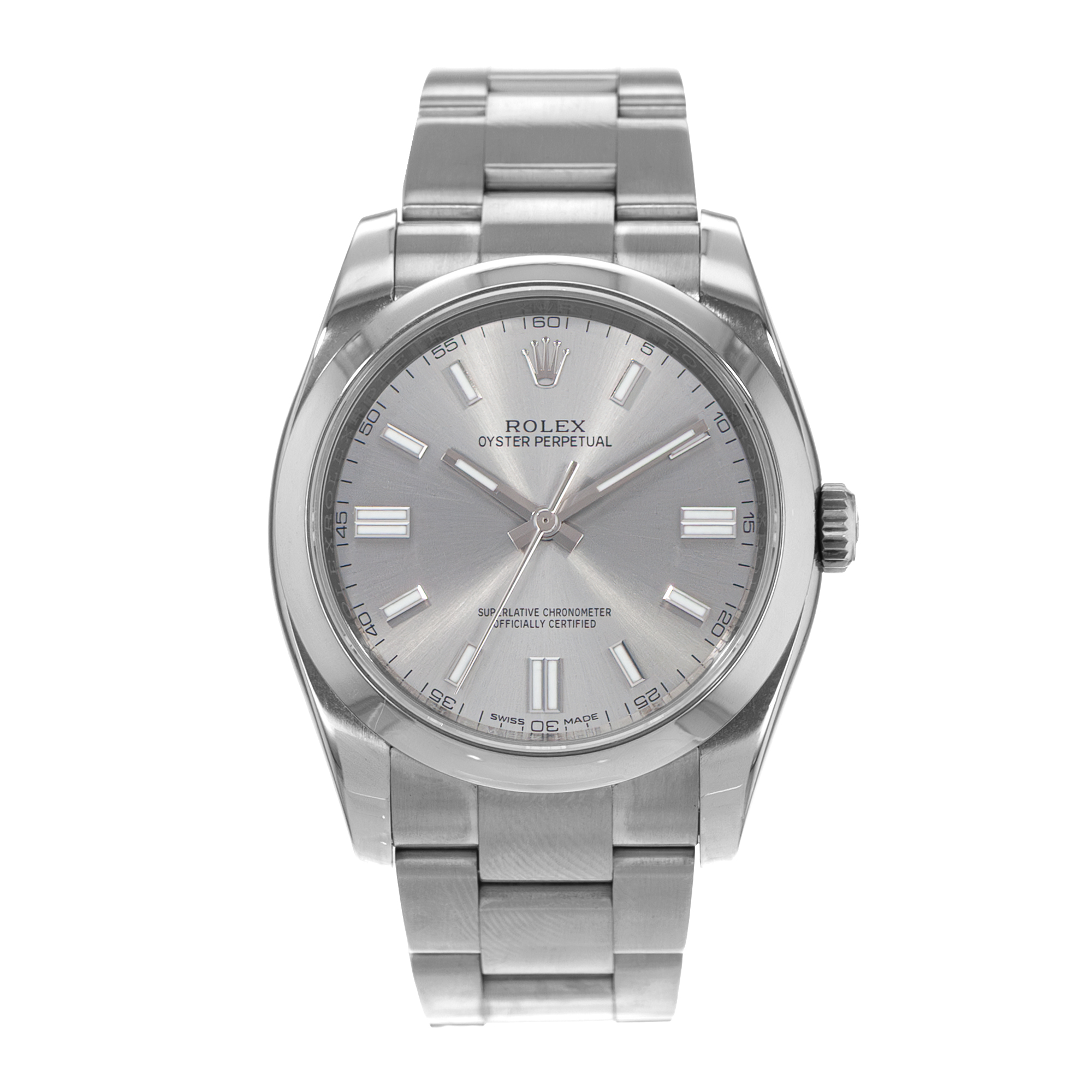 Rolex Oyster Perpetual 36 116000 Silver Index Steel Oyster Automatic Mens Watch thumbnail 2
