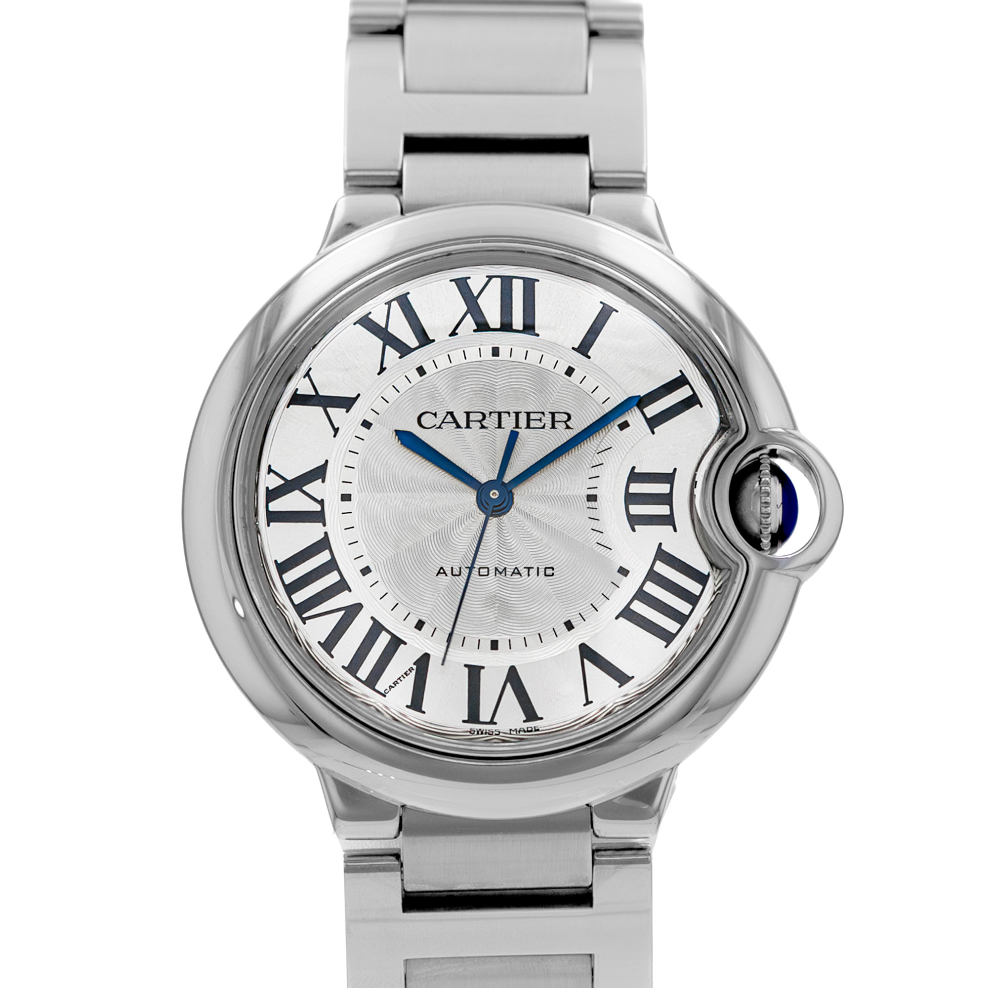 Cartier Ballon Bleu 36mm W6920046 3284 Silver Roman Steel Smooth Mens Watch 2015 thumbnail 1