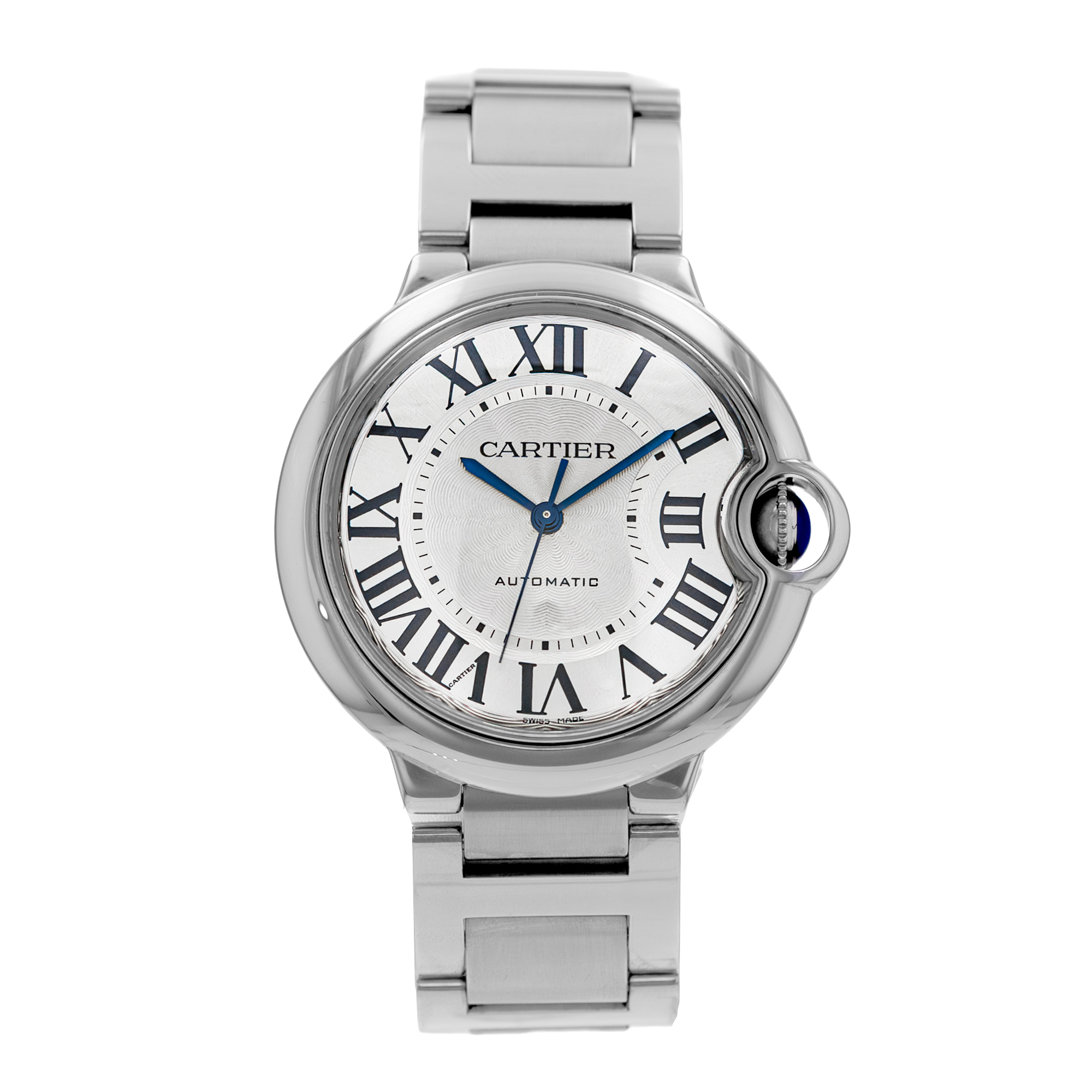 Cartier Ballon Bleu 36mm W6920046 3284 Silver Roman Steel Smooth Mens Watch 2015 thumbnail 2