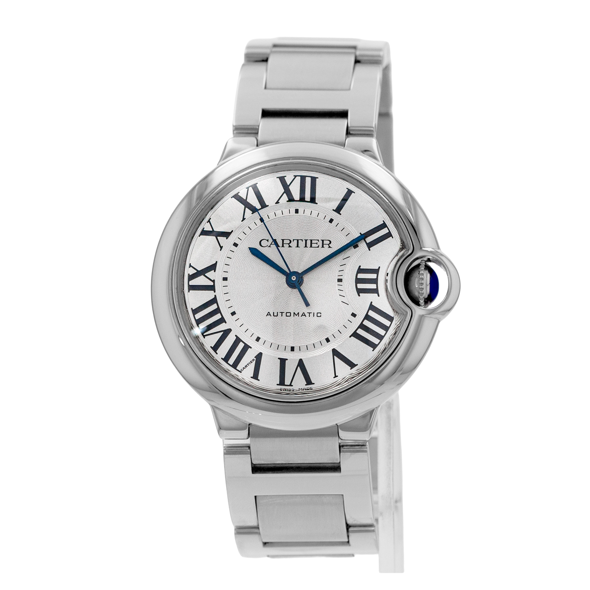 Cartier Ballon Bleu 36mm W6920046 3284 Silver Roman Steel Smooth Mens Watch 2015 thumbnail 4